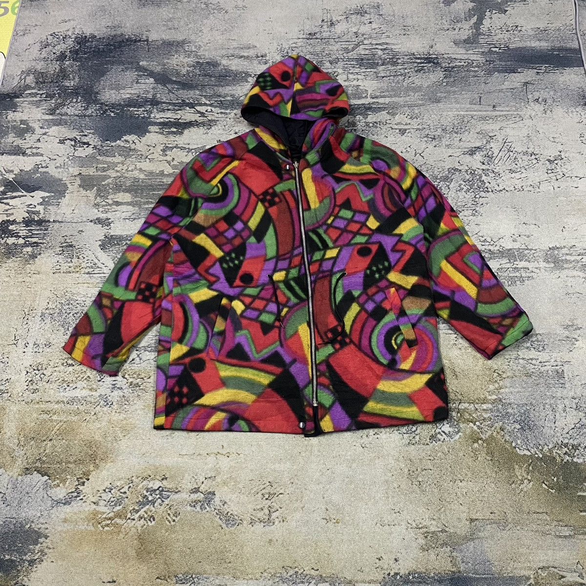Japanese Brand × Vintage Vintage Abstrac Multicolour Riversible Hoodie Jacket Size US XL / EU 56 / 4 - 3 Thumbnail