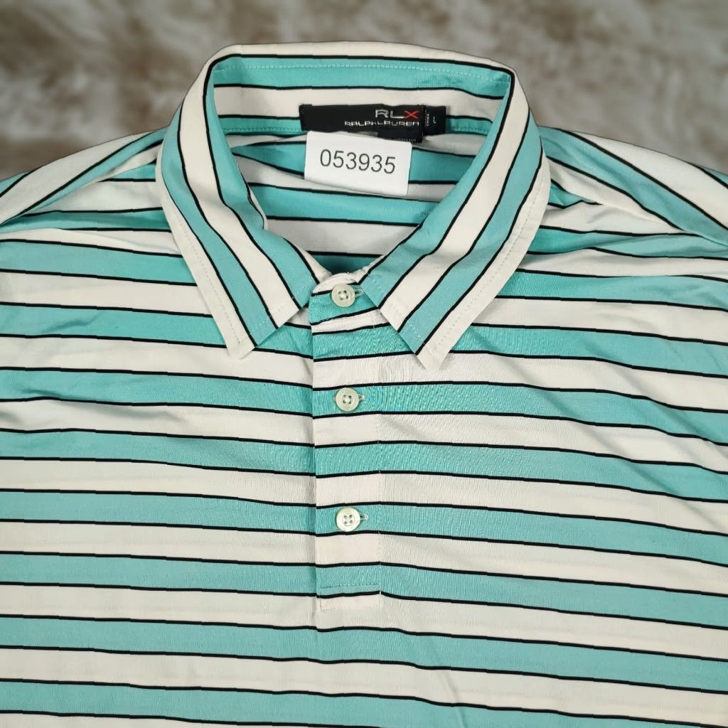 Ralph Lauren RLX Ralph Lauren Polo Shirt Mens Large Blue Striped Golf Short Sleeve Polo Shirt Mens Large Blue Striped Golf Short Sleeve Size US L / EU 52-54 / 3 - 1 Thumbnail