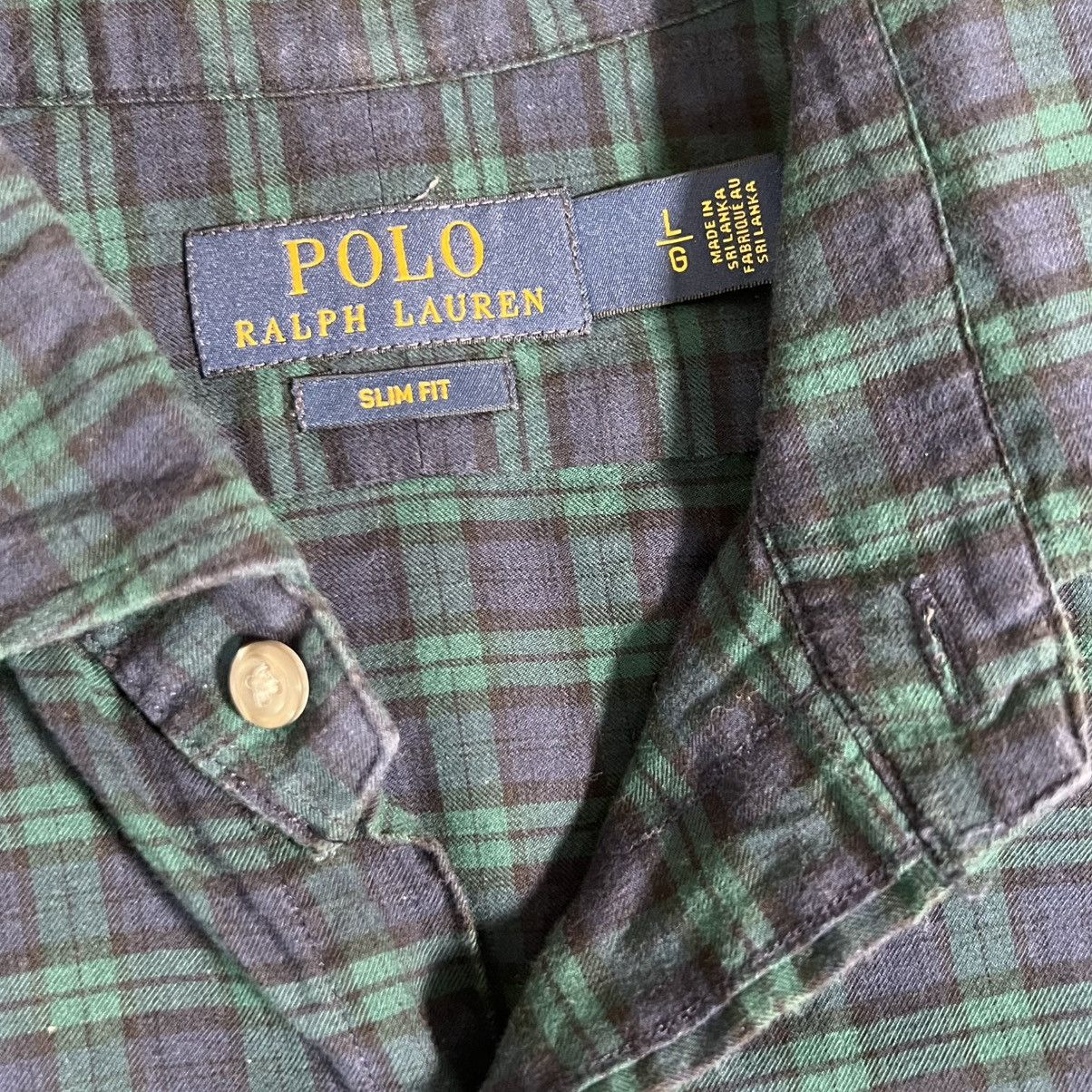 Polo Ralph Lauren Polo Ralph Lauren Slim Fit Shirt Blue Green Plaid Tartan Size US L / EU 52-54 / 3 - 3 Thumbnail