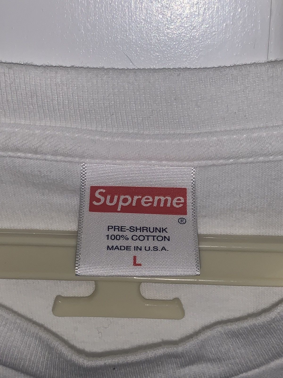 Supreme Supreme White Tee Size US L / EU 52-54 / 3 - 3 Thumbnail