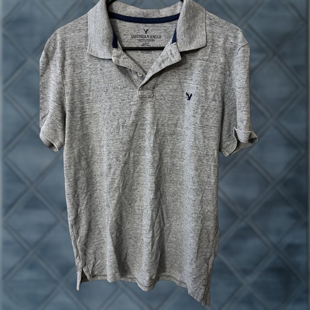 American Eagle Outfitters American Eagle Outfitters Polo Shirt Gray Large Embroidered Logo Mens Size US L / EU 52-54 / 3 - 1 Thumbnail