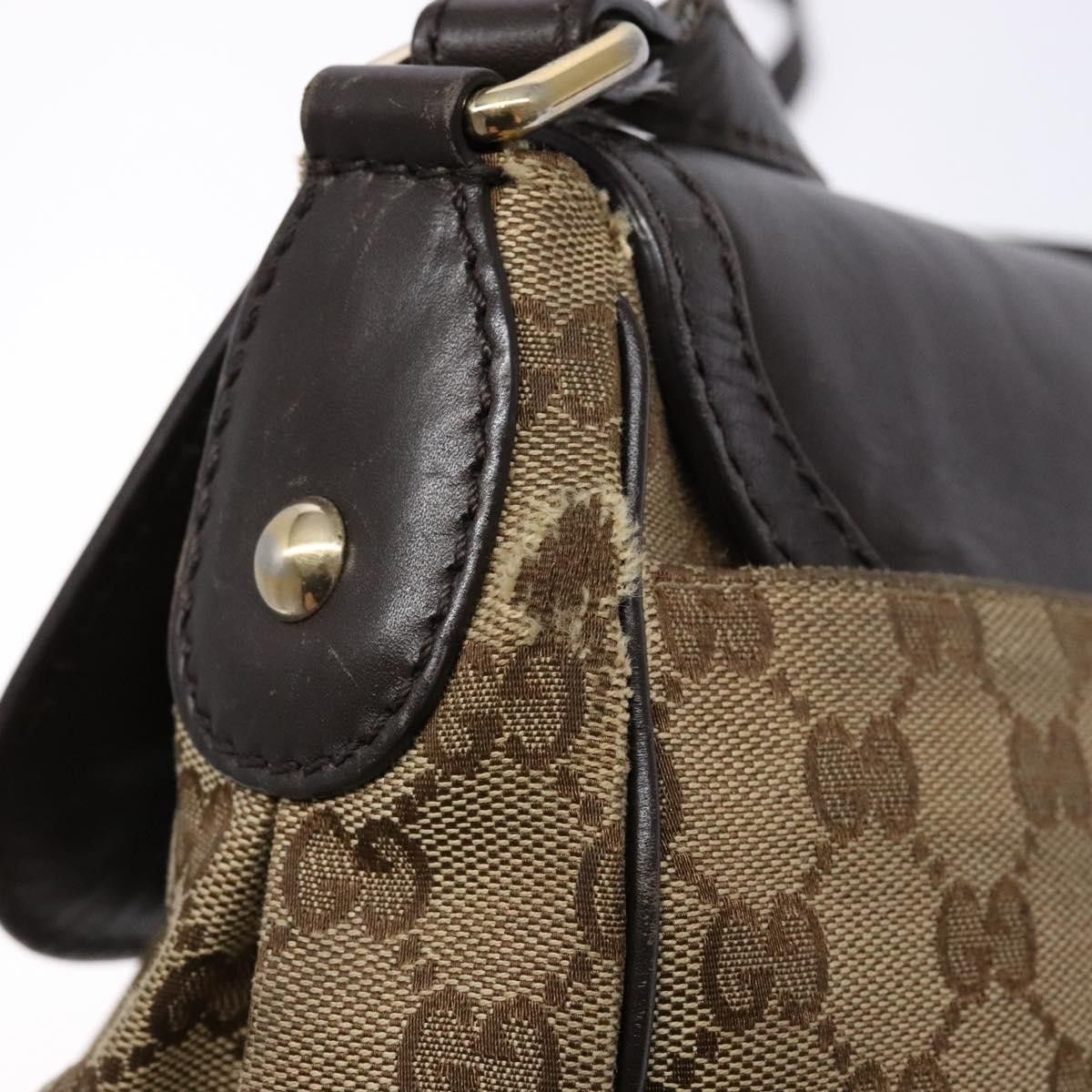 Gucci GUCCI GG Canvas Shoulder Bag Beige Silver Brown Size ONE SIZE - 14 Thumbnail