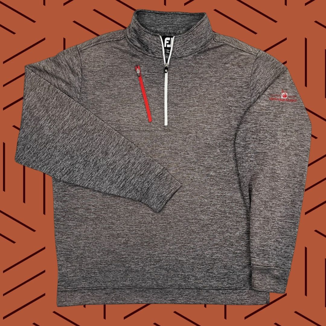 Footjoy FootJoy Pullover Mens L Striped Gray Red Heritage Shores DE Golf Performance Jacket Size US L / EU 52-54 / 3 - 1 Thumbnail