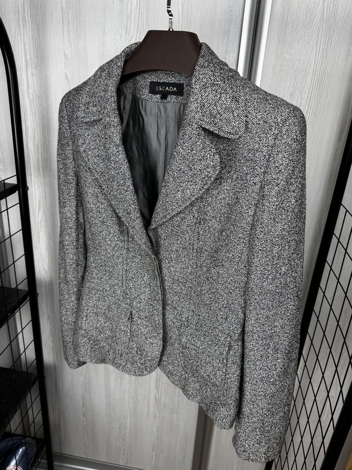 Escada Escada Silk Wool Cashmere grey blazer basic jacket Size M / US 6-8 / IT 42-44 - 6 Thumbnail