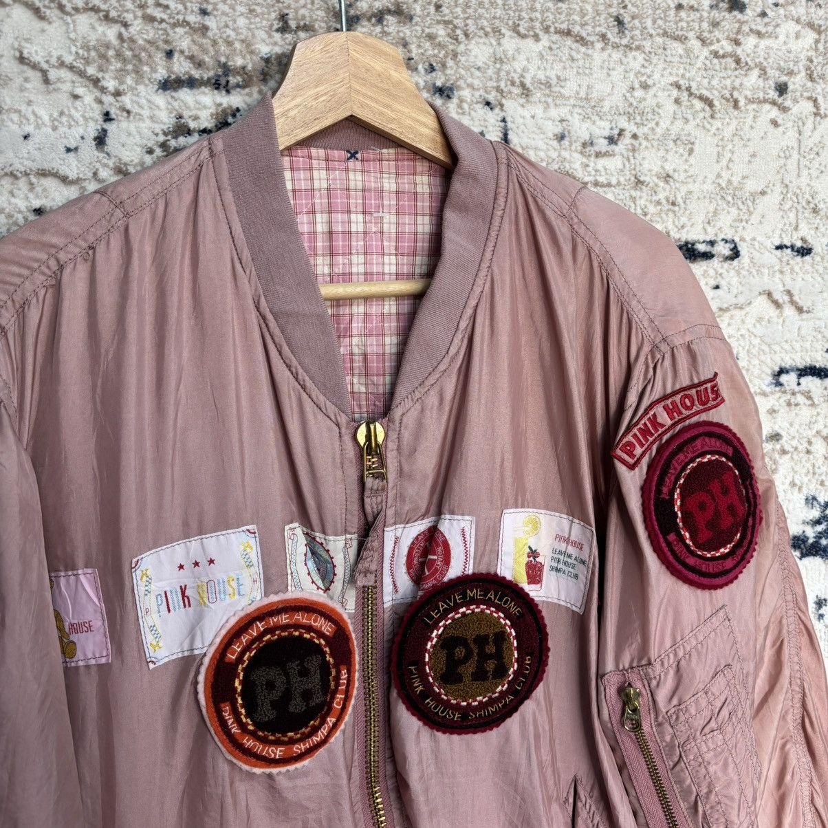 Karl Helmut × Pink House Vintage Pink House Bomber Jacket Rare Design Size US L / EU 52-54 / 3 - 3 Thumbnail