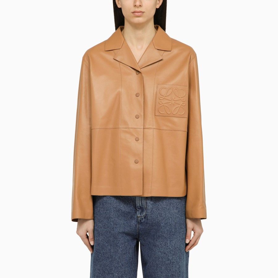 o1d2blof0824 Nappa Blouse in Brown