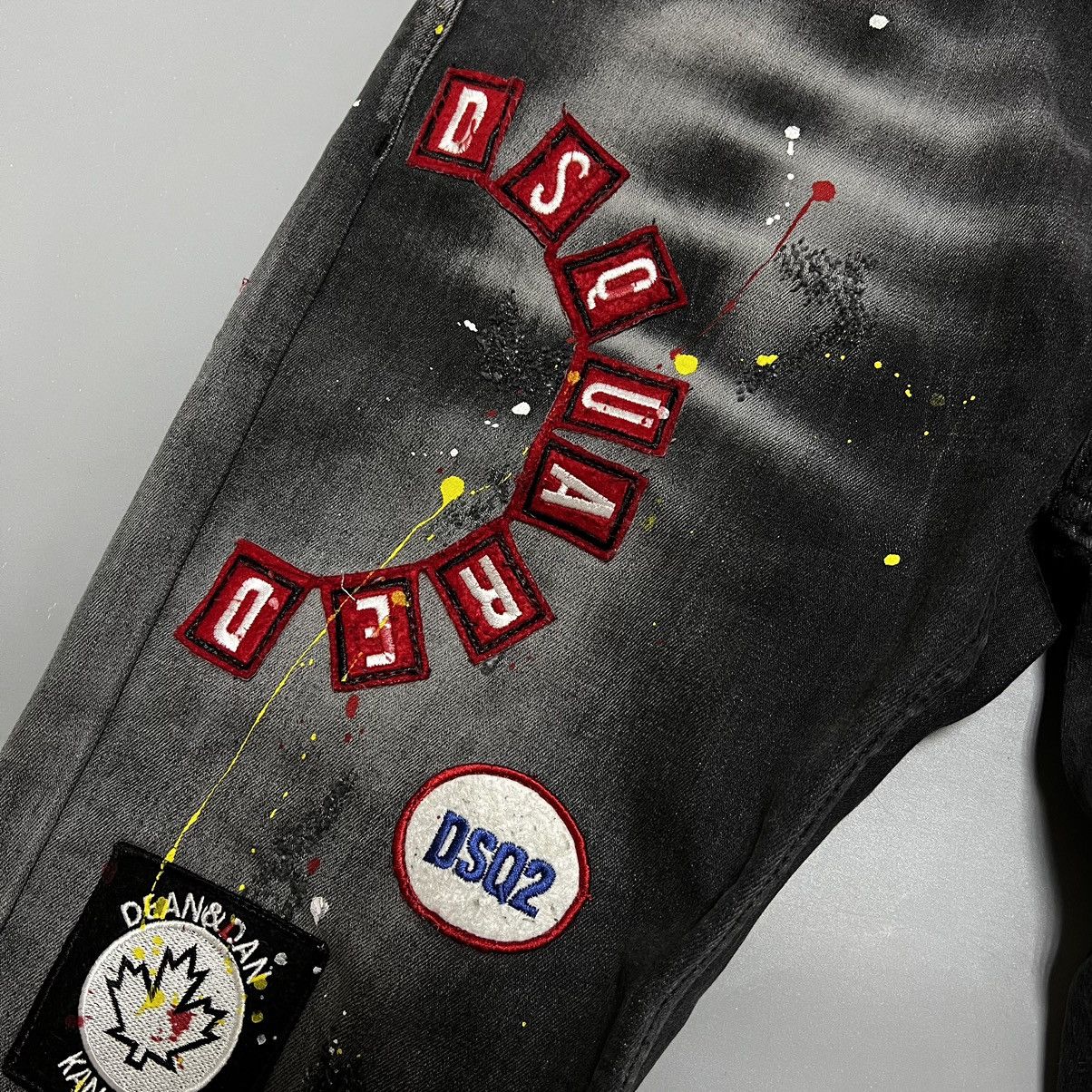 Dsquared2 Dsquared2 Distressed Painted Denim Logo Jeans Size US 32 / EU 48 - 5 Thumbnail