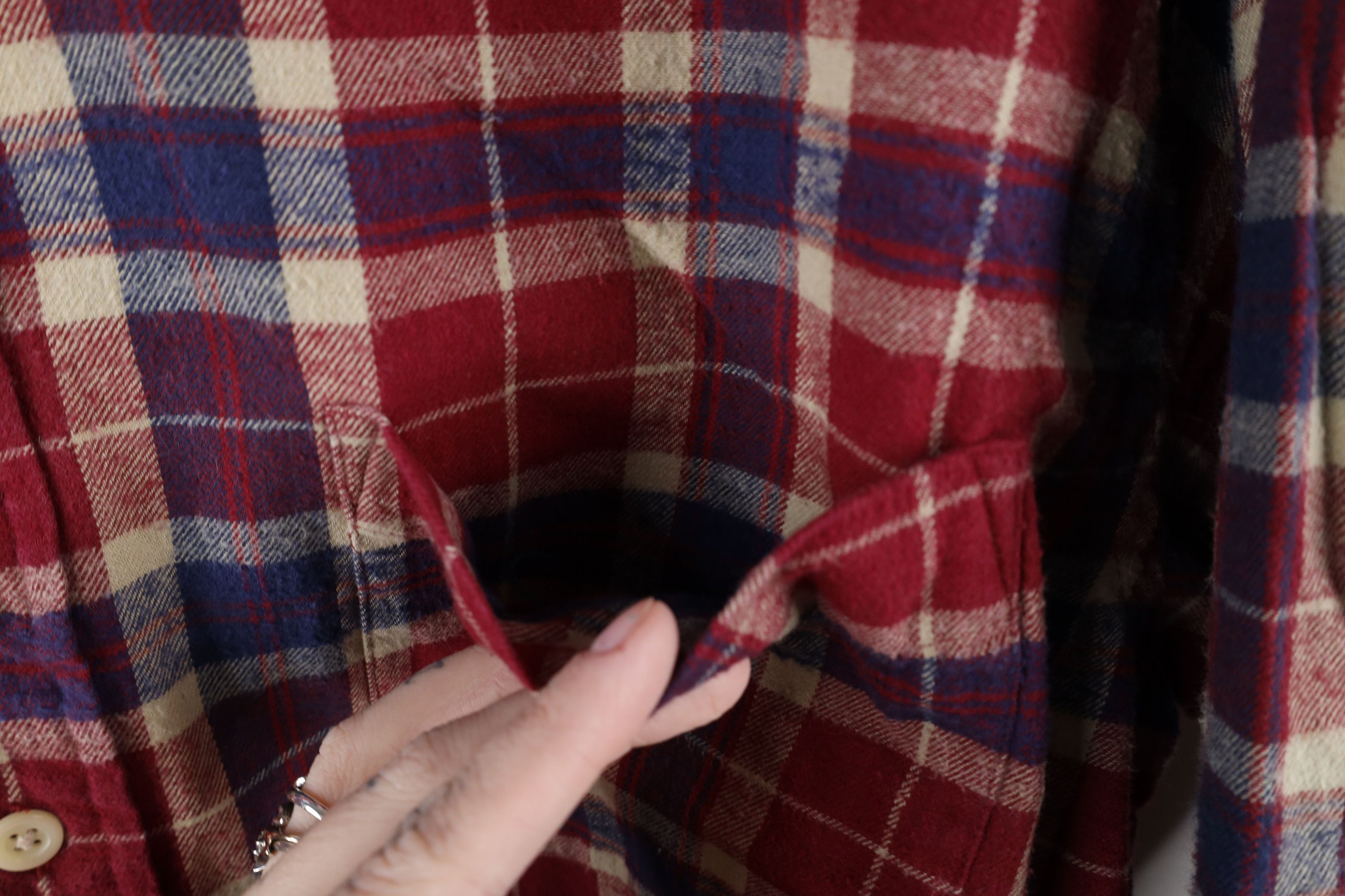 American Eagle Outfitters × Vintage Vintage 90s American Eagle Outfitters Down Shirt Plaid Size US L / EU 52-54 / 3 - 5 Thumbnail