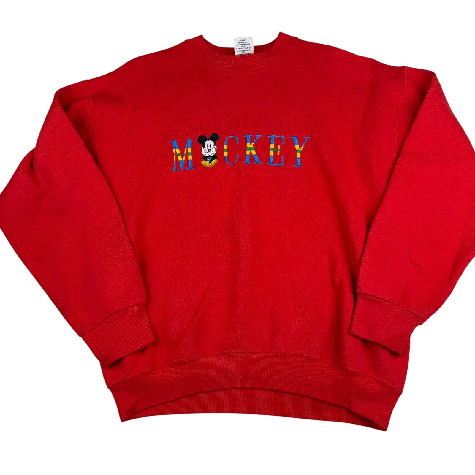 Mickey & Co. Vintage Disney Mickey Mouse Red Crewneck Sweatshirt L Size US L / EU 52-54 / 3 - 1 Thumbnail