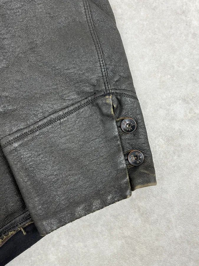 Marithe + Francois Girbaud 1990s Marithé + François Girbaud Avant-Garde Brut Grey Leather Jacket Size US M / EU 48-50 / 2 - 9 Thumbnail