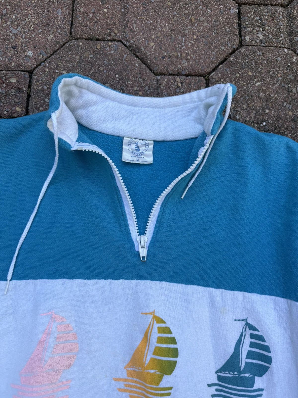Vintage Vintage California Surf Hoodie Zip Up 1970s Rare Blue/White Size M / US 6-8 / IT 42-44 - 3 Thumbnail