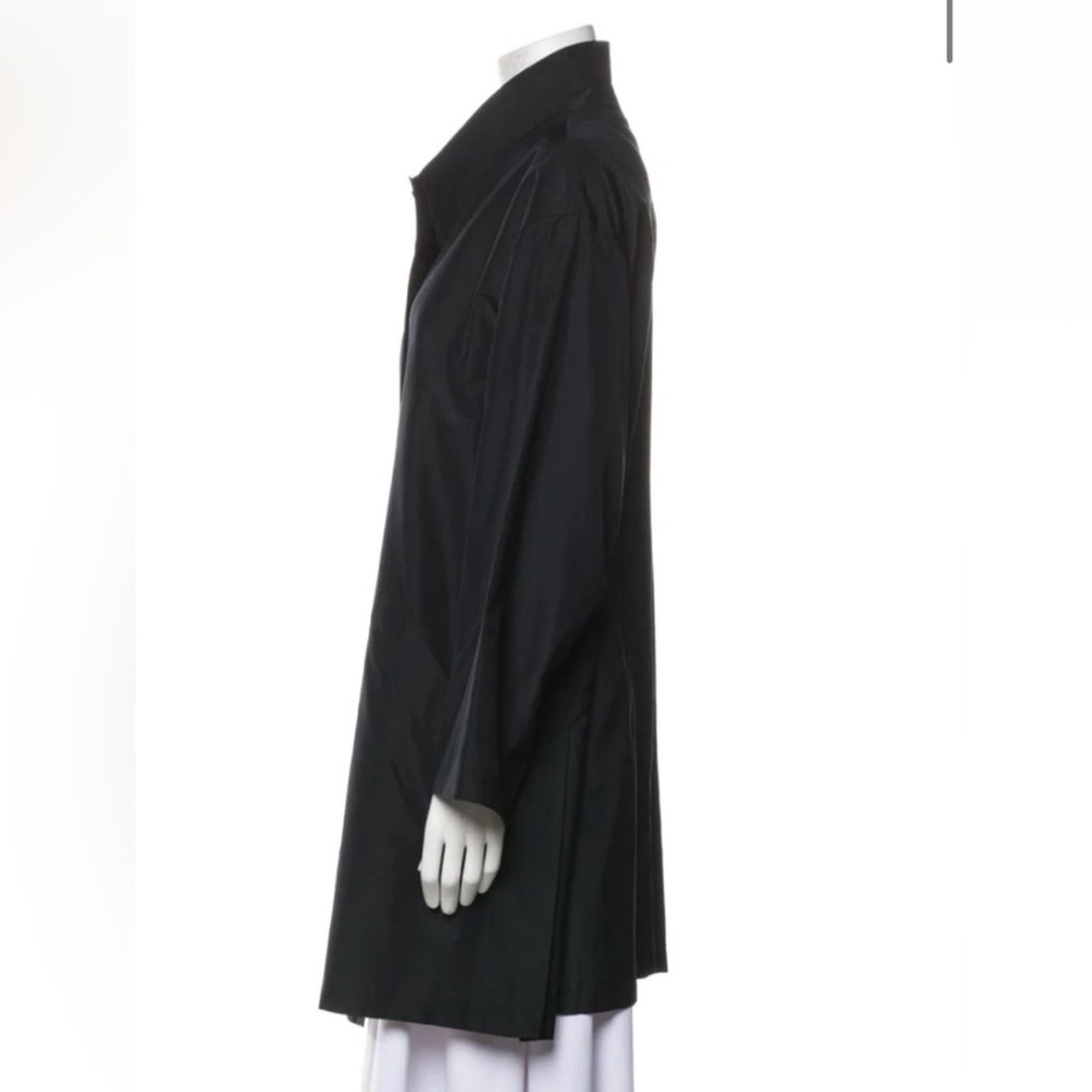 Akris AKRIS $5k O’Neill Silk Swing Coat Trench Black (No Liner) 2 Size XS / US 0-2 / IT 36-38 - 3 Thumbnail