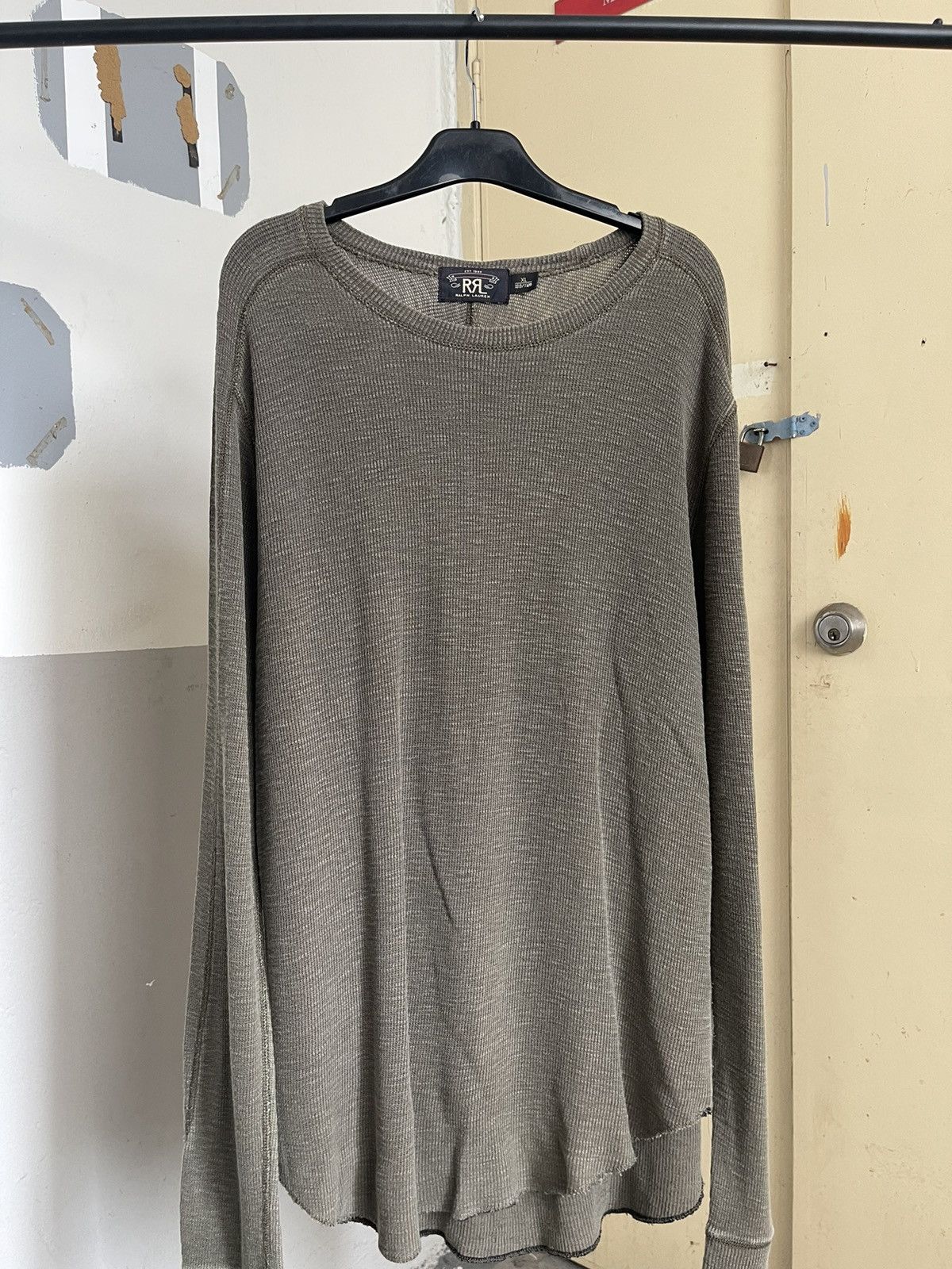 RRL Ralph Lauren RRL Ralph Lauren Waffle Knit Crewneck Thermal Longsleeve Size US XL / EU 56 / 4 - 2 Thumbnail