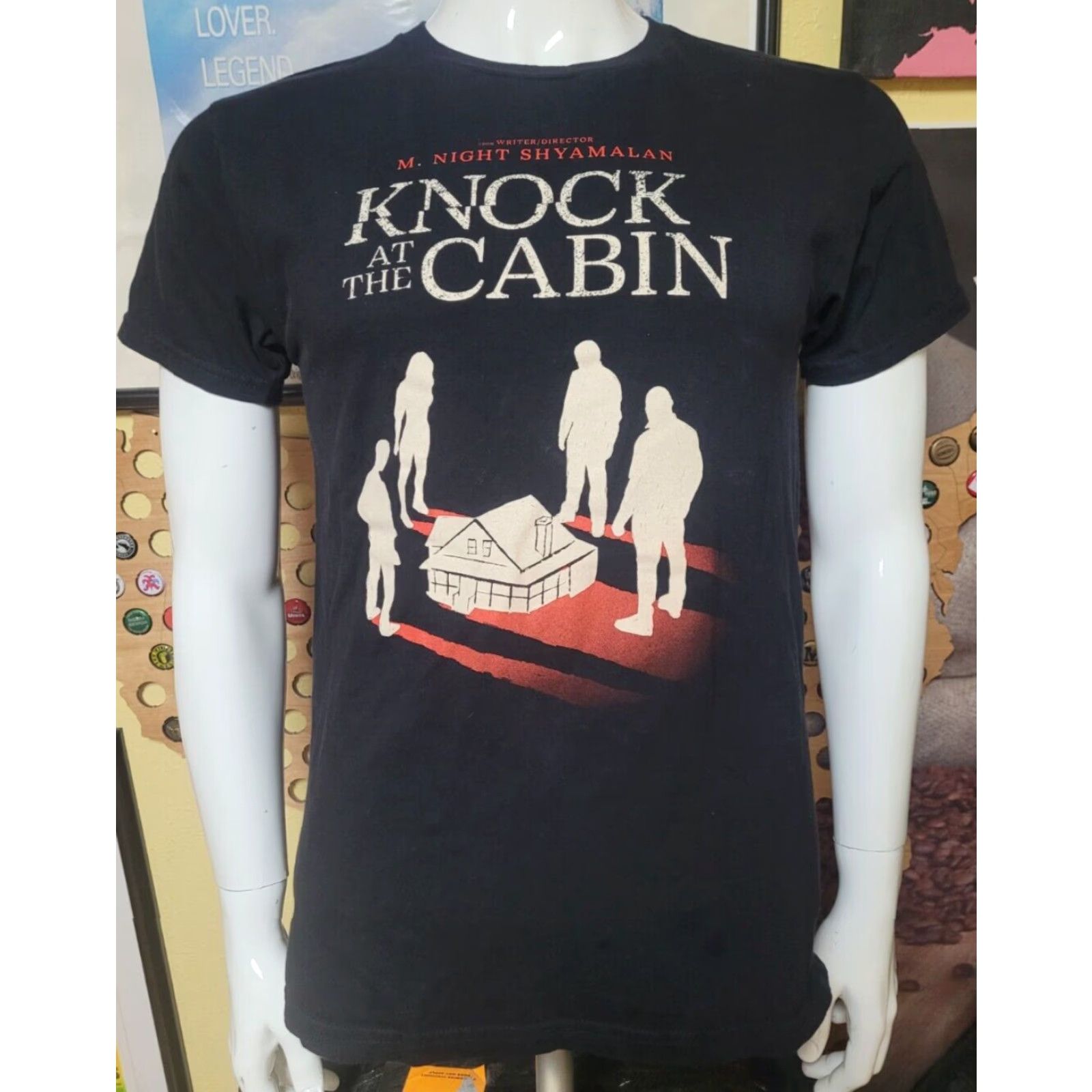 Vintage VINTAGE Bayside Knocks at The Cabin T Shirt Men Small Black Movie Graphic Print 100% Cotton Crew Neck Short Sleeve Shirt Mens Size US S / EU 44-46 / 1 - 2 Thumbnail