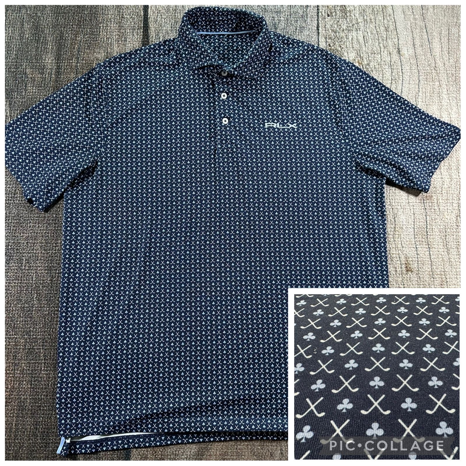 RLX Ralph Lauren RLX Ralph Lauren Mens Golf Clubs Spades Blue Polo Shirt Size US XL / EU 56 / 4 - 1 Thumbnail