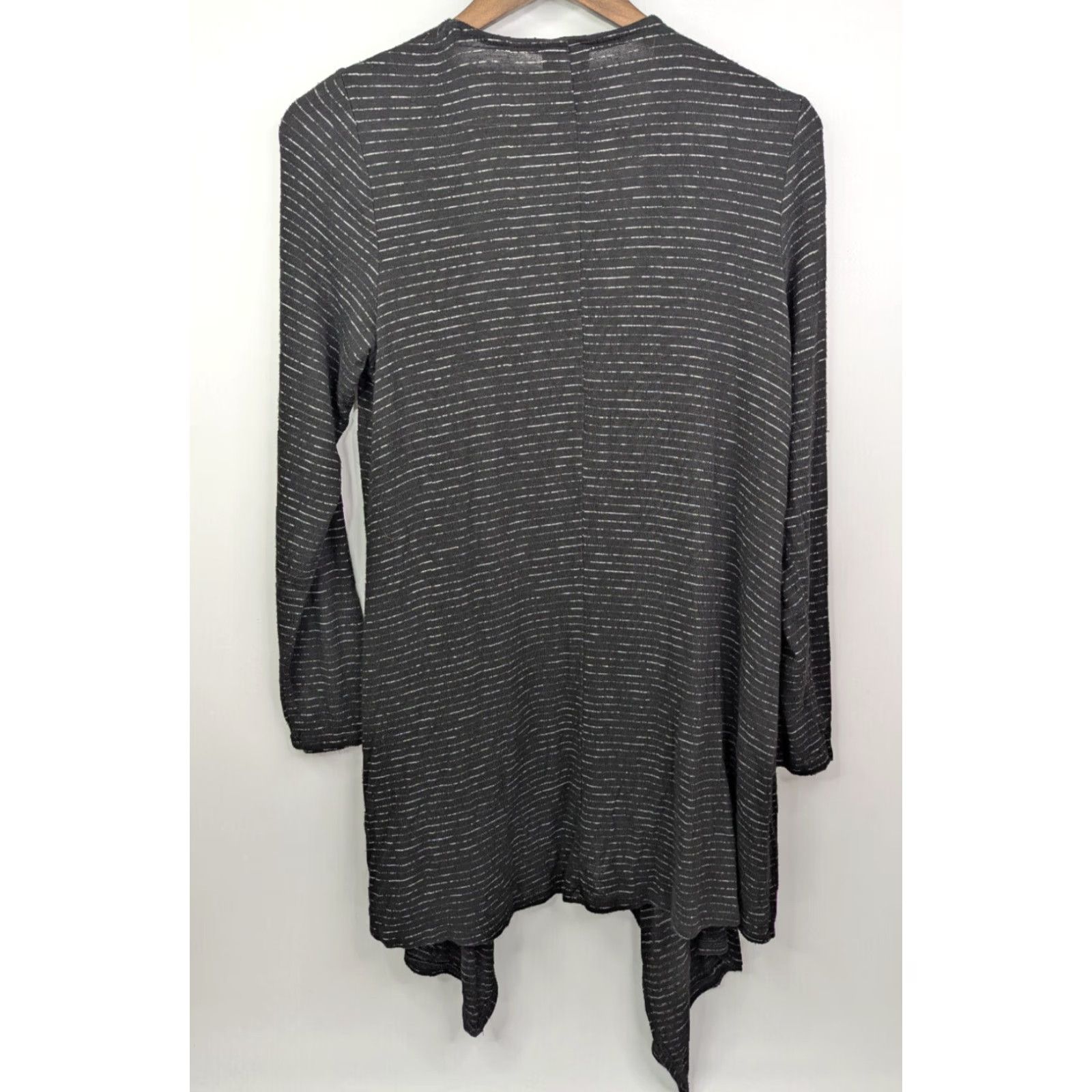 Vintage Knox Rose Cardigan Sweater Boho Stripe Black Ivory Womens S Open Front Lightweight Knit Open Front Cardigan Size S / US 4 / IT 40 - 3 Thumbnail