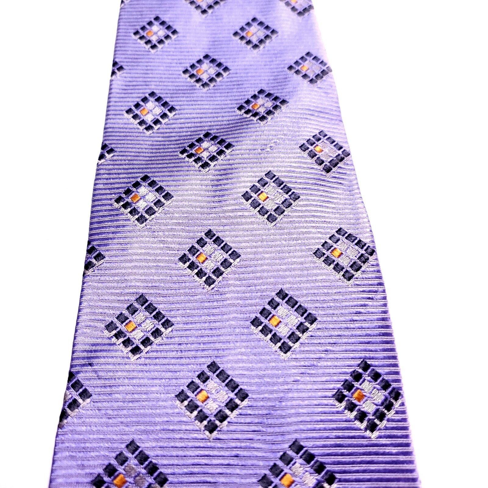 Paul Fredrick Paul Fredrick Purple Silk Tie Woven Geometric Size ONE SIZE - 2 Thumbnail