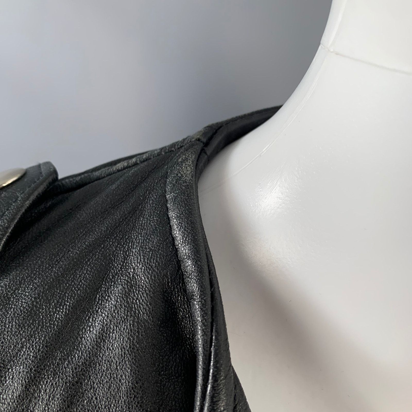 John Richmond JOHN RICHMOND Black Silver Leather Patches Biker Jacket Size US M / EU 48-50 / 2 - 6 Thumbnail