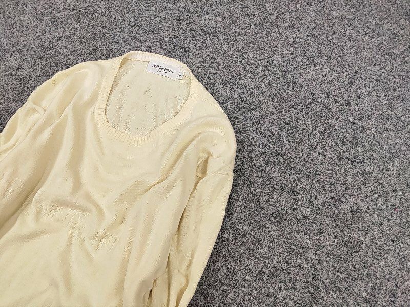 Yves Saint Laurent Vintage Yves Saint Laurent yellow big Logo Light Sweater Size US M / EU 48-50 / 2 - 4 Thumbnail