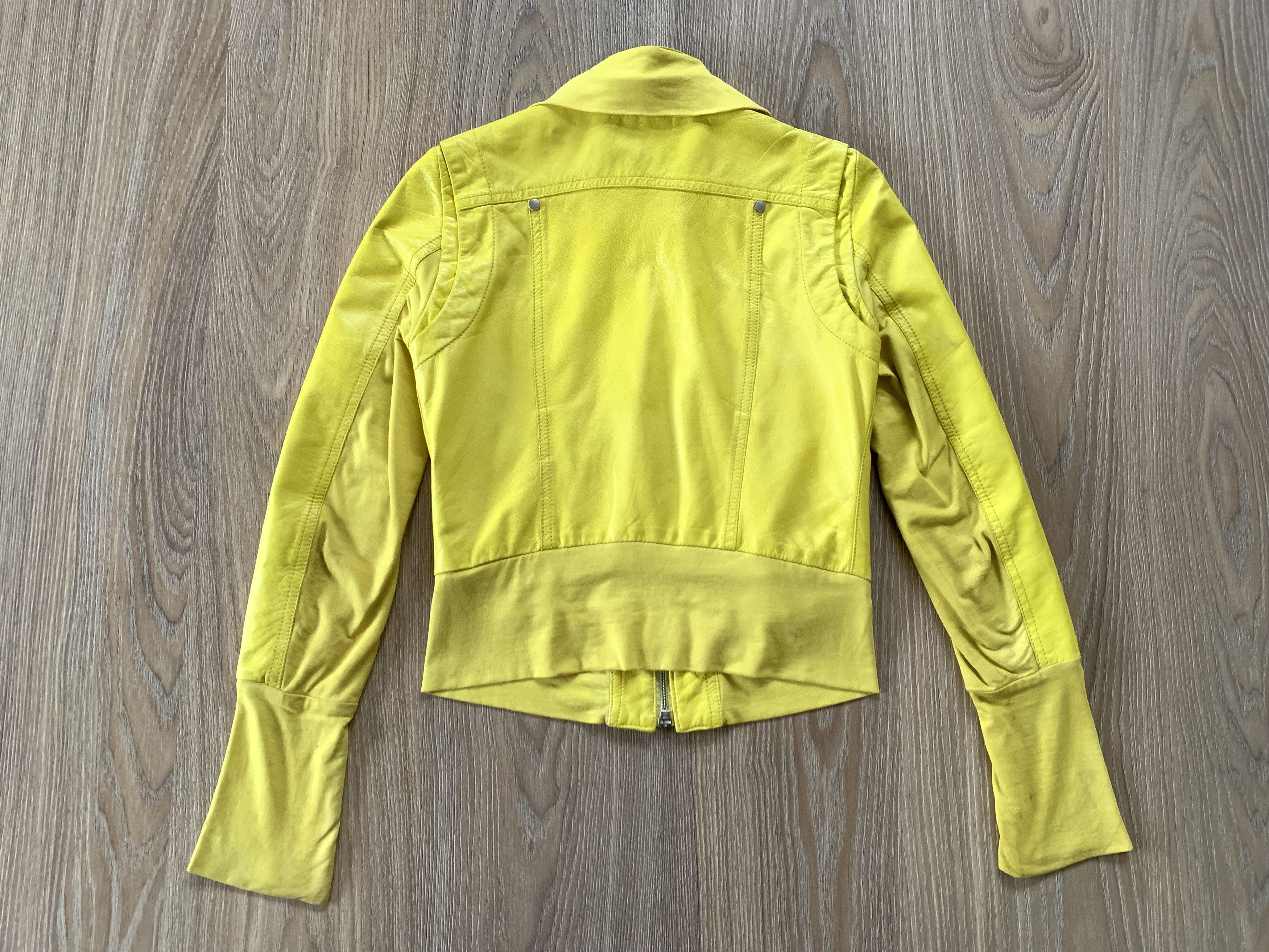 Patrizia Pepe Womens Patrizia Pepe Yellow Leather Jacket Size S / US 4 / IT 40 - 3 Thumbnail