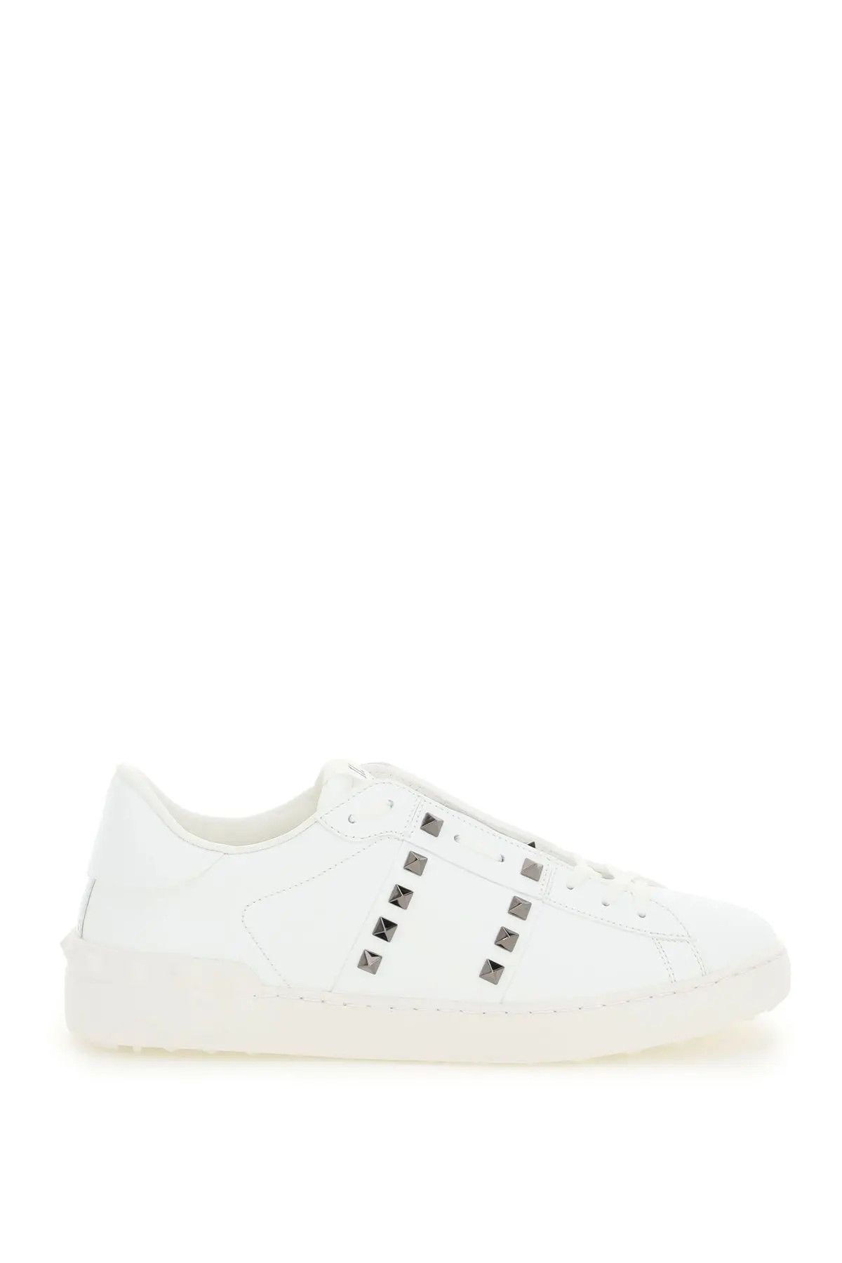 image of Valentino Garavani O1S22I1N0124 Open Rockstud Untitled Sneakers In White, Men's (Size 9)