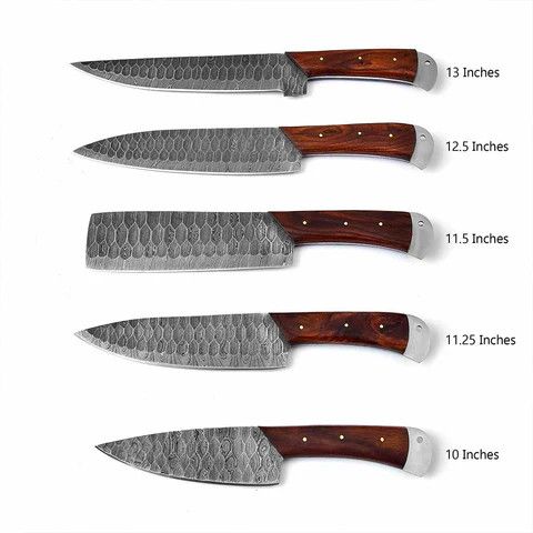 Other Chef Knife Set of 5 with Rose-Wood Handles Size ONE SIZE - 6 Thumbnail