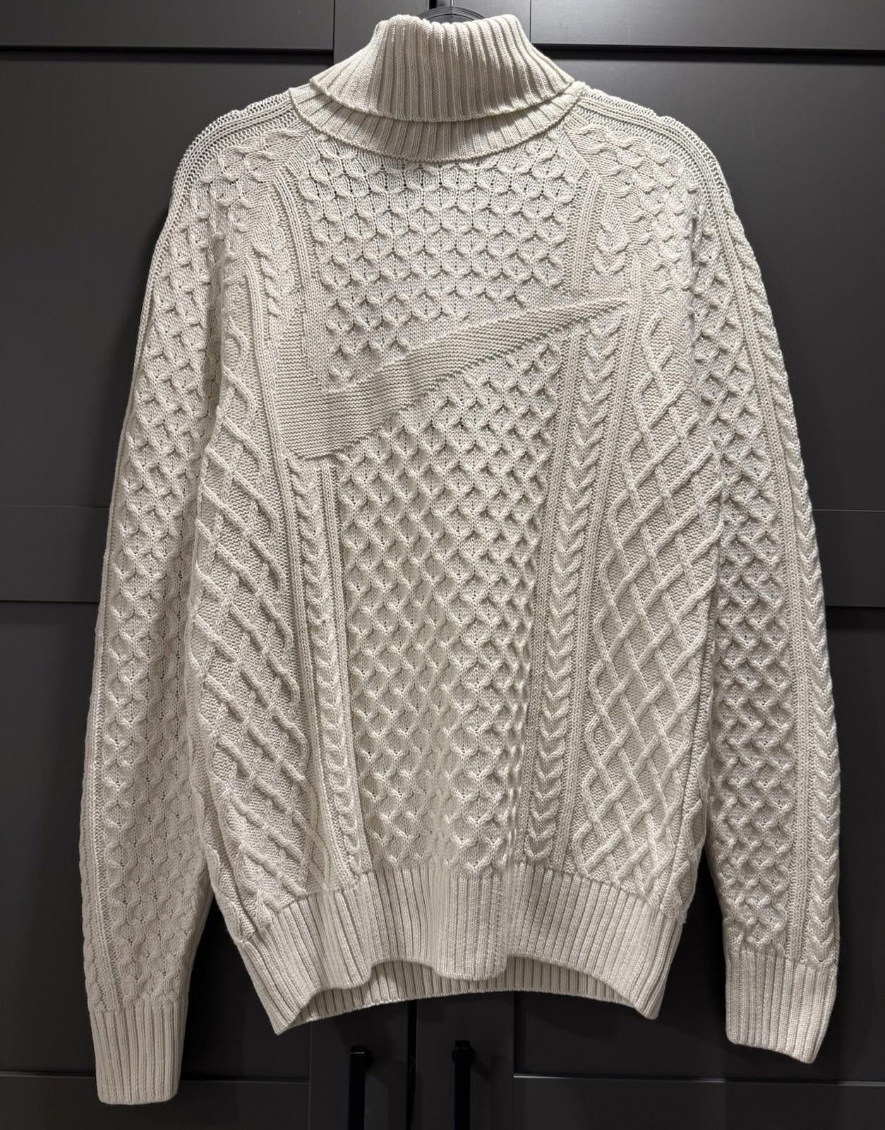 Nike Nike Life Cable Knit Turtleneck Sweater Bone Mens Size S Size US S / EU 44-46 / 1 - 1 Thumbnail