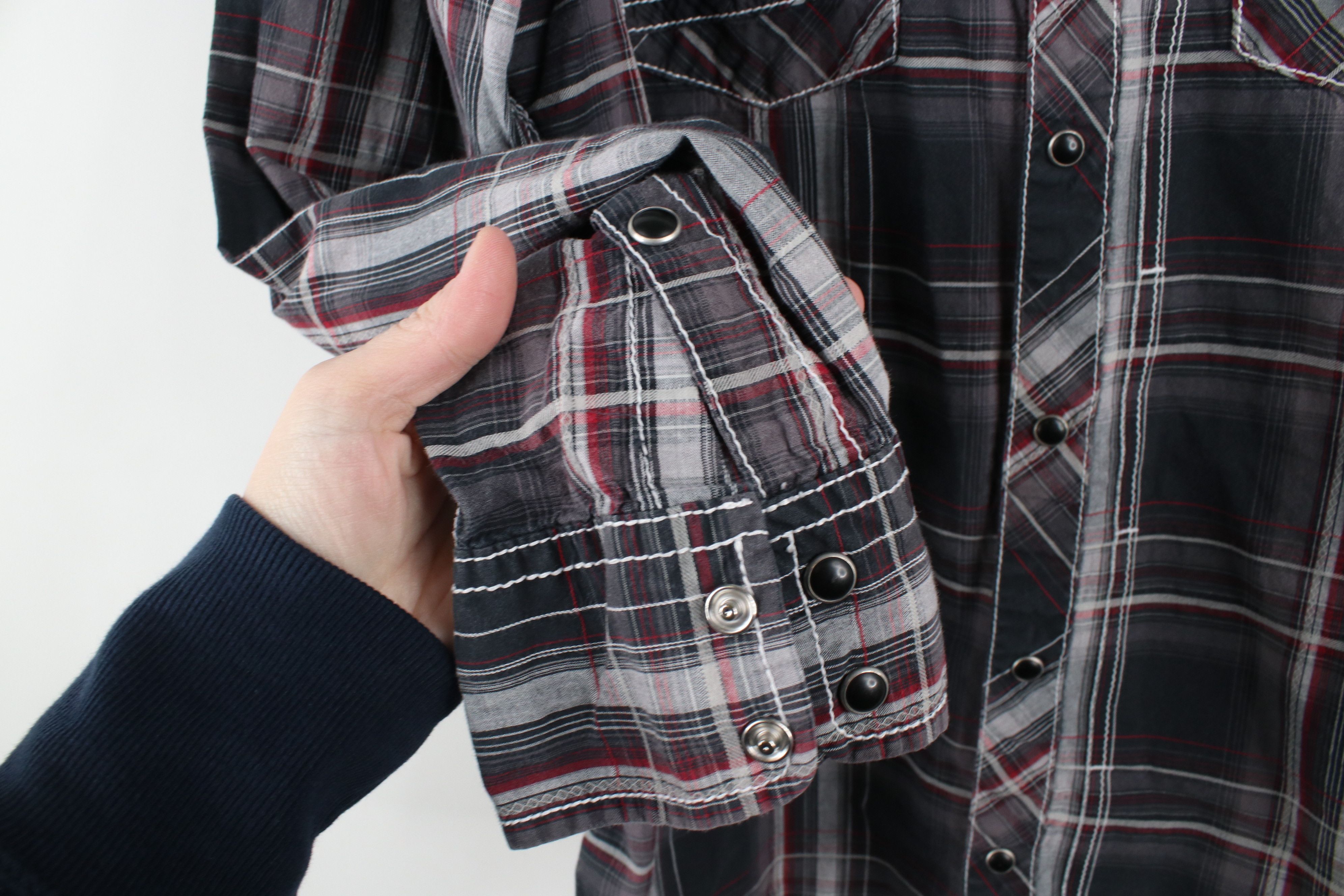 Vintage Buckle BKE Slim Fit Thick Stitch Snap Button Collared Shirt Size US L / EU 52-54 / 3 - 5 Thumbnail