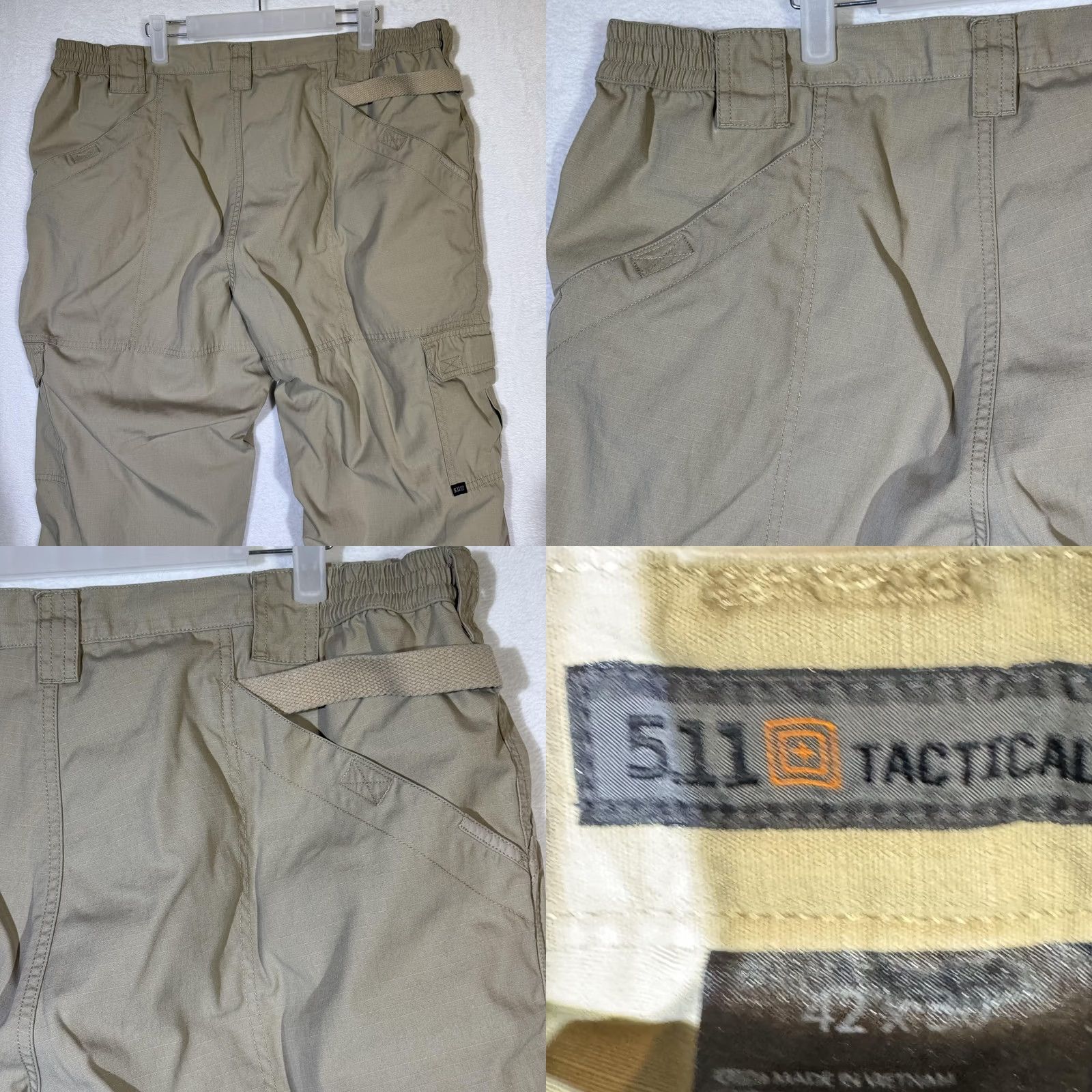 Vintage 5.11 Tactical Pants Mens 42x30 Khaki Ripstop Cargo Elastic Waist CCW D-Ring Pants Mens 42 Khaki Cargo Pants Size US 42 / EU 58 - 8 Thumbnail