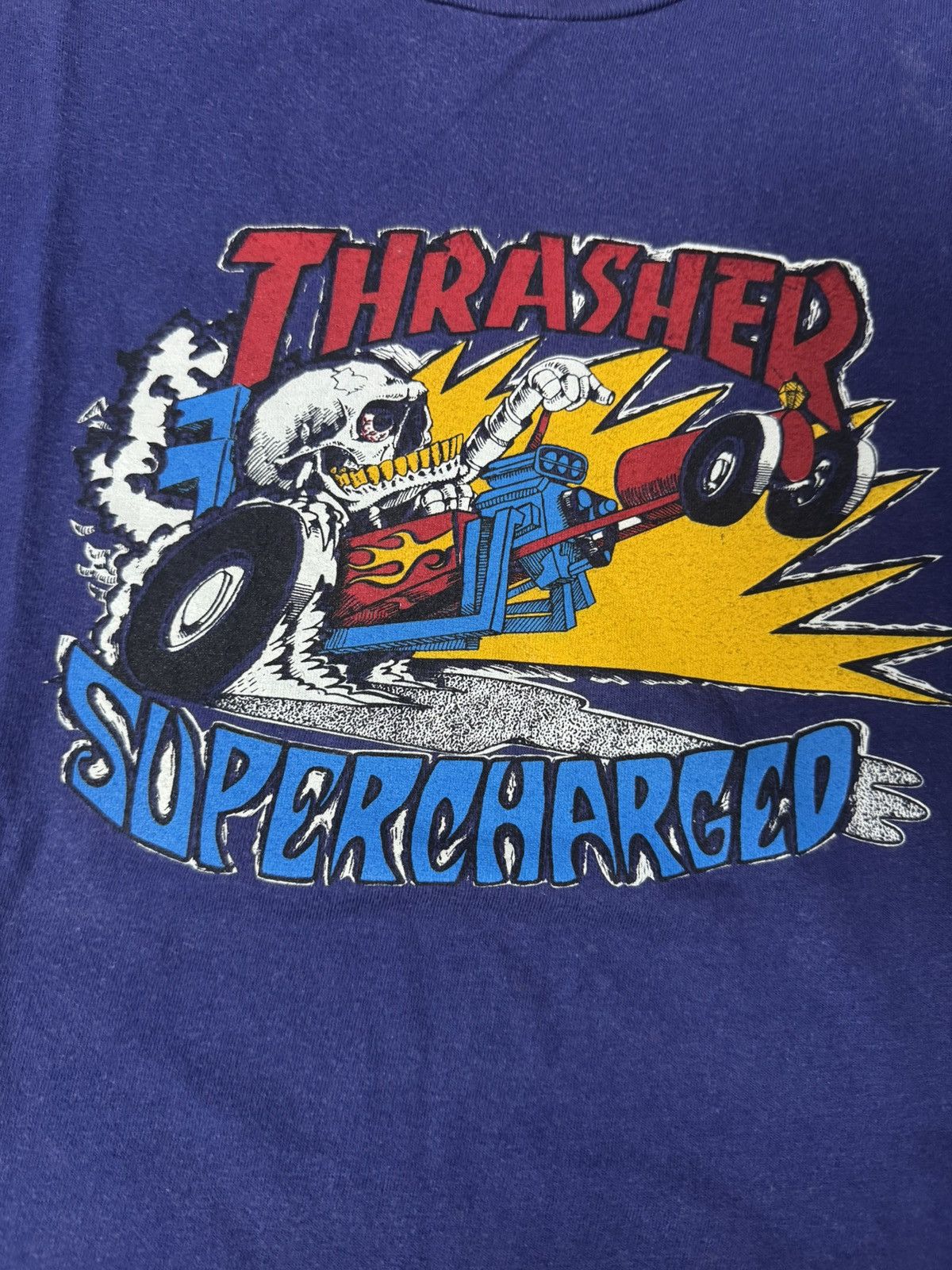 Welcome Skateboards VINTAGE 90’S SKATEBOARD THRASHER SUPERCHARGED T-SHIRT Size US M / EU 48-50 / 2 - 3 Thumbnail
