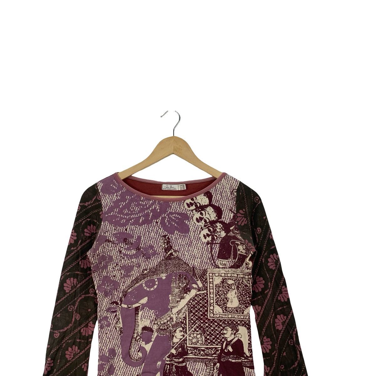 Zara ZARA BASIC South Asia Cultural Motif Long Sleeve Tee Shirt Size M / US 6-8 / IT 42-44 - 2 Thumbnail