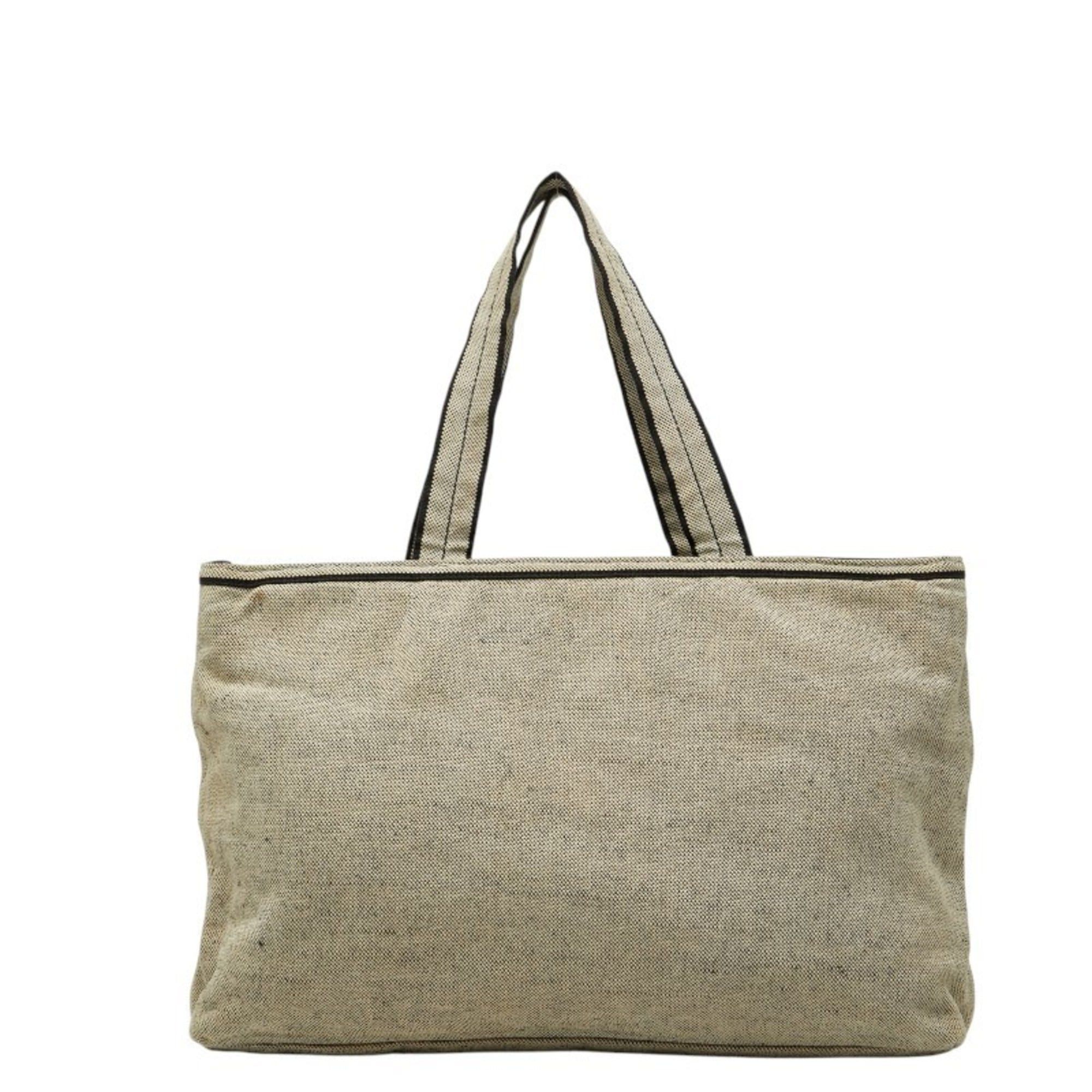 Prada Prada Triangle Logo Plate Tote Bag, White & Black Canvas, Women's PRADA Size ONE SIZE - 1 Thumbnail