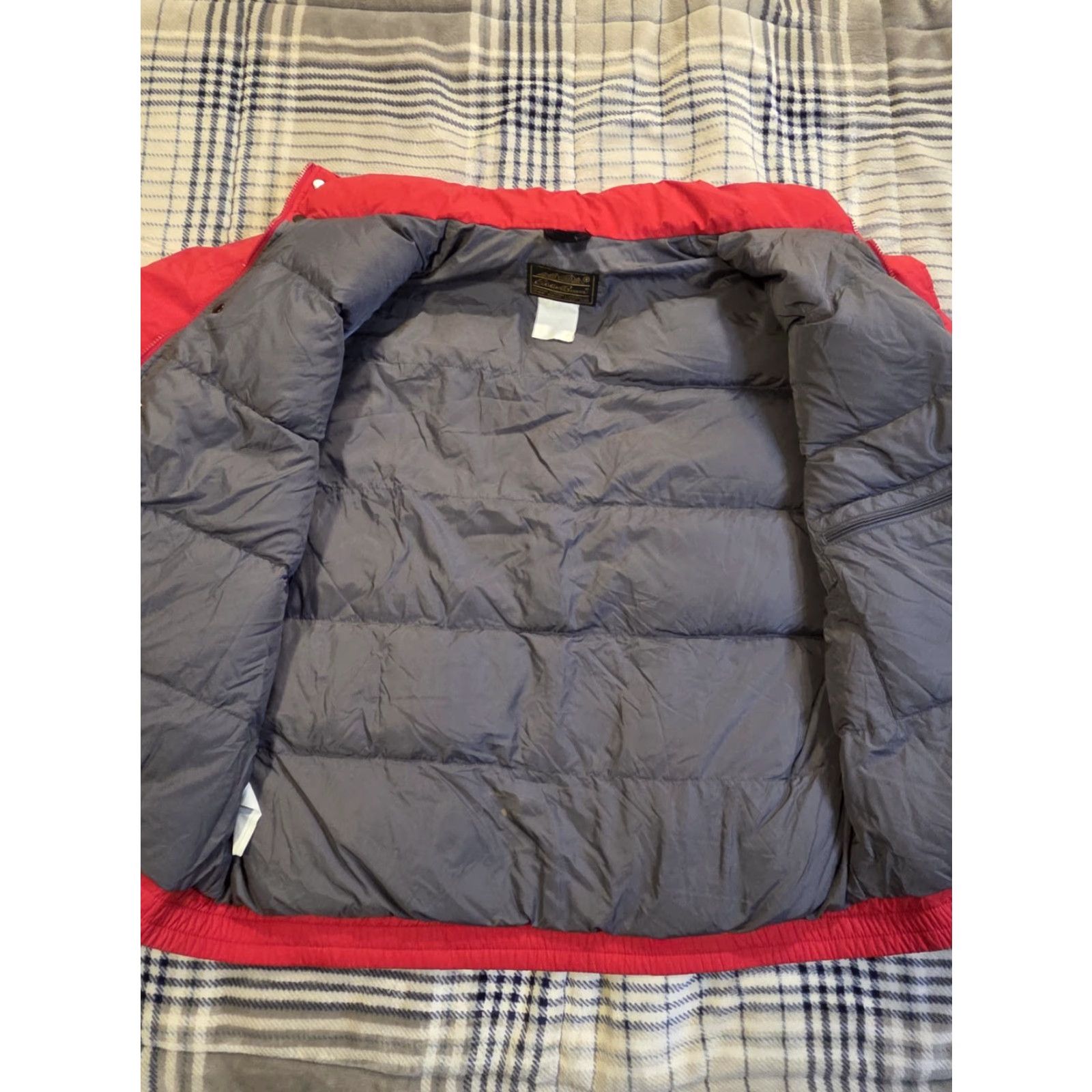 Eddie Bauer VINTAGE Eddie Bauer Jacket Bomber Mens XL Red Down Hooded Nylon Quilted Mid-Length 80s 90s Outdoor Winter Fall Spring Size US XL / EU 56 / 4 - 3 Thumbnail