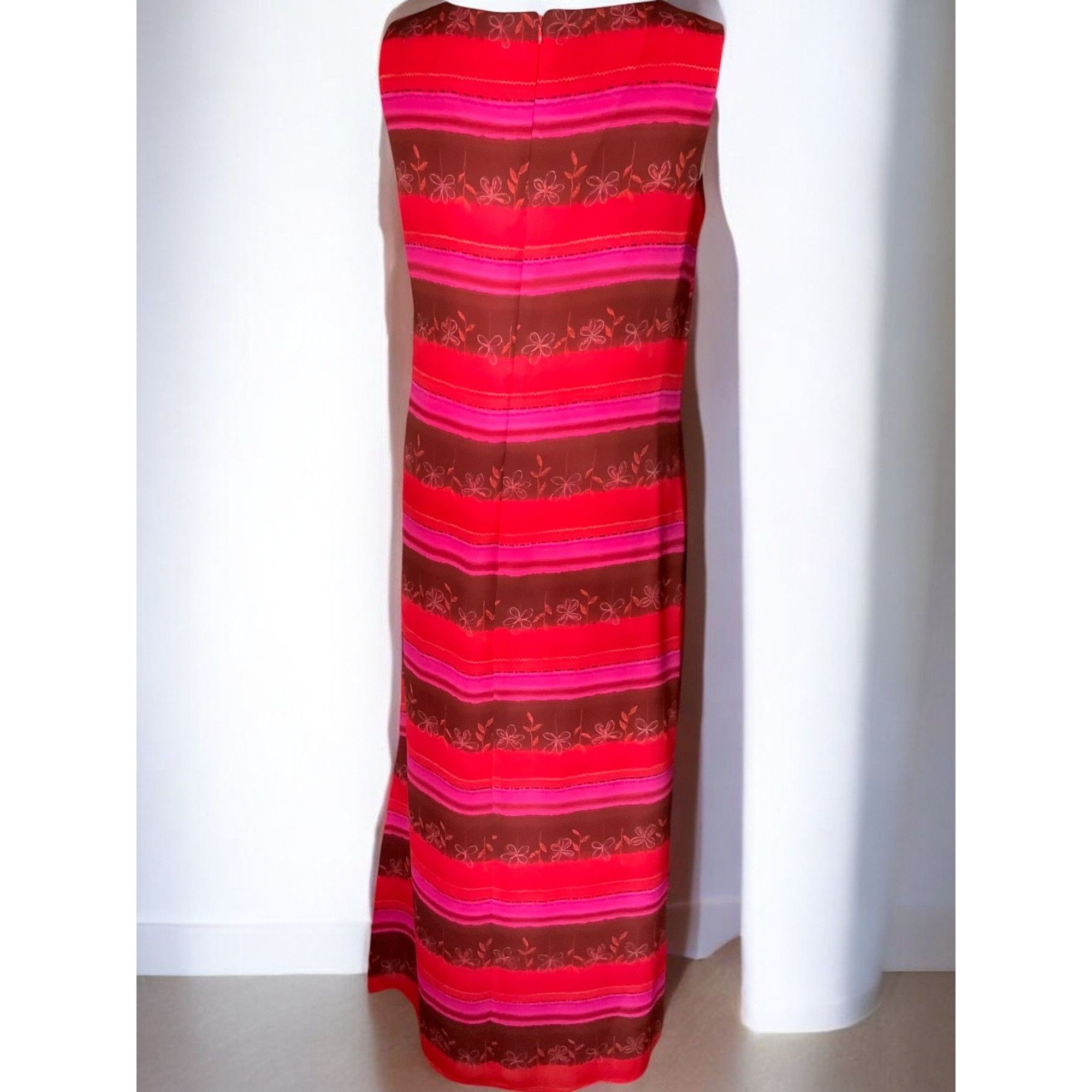 MAGGY LONDON Maggy London Woman Maxi Dress Size 10 Sleeveless Striped Size L / US 10 / IT 46 - 4 Thumbnail