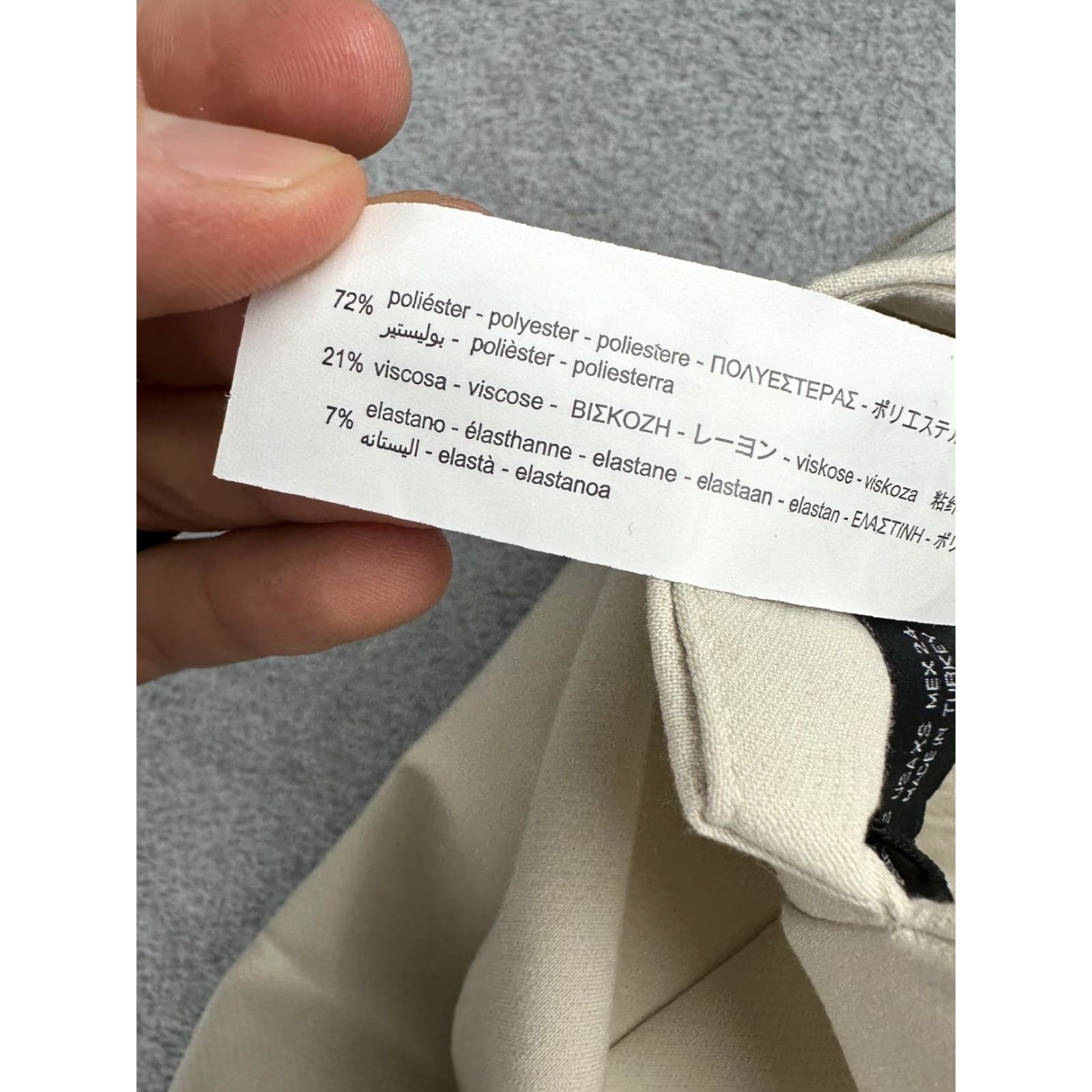 Zara Zara Womens XS Beige High Waist Tapered Dress Pants Twill Work Stretch Pockets Business Small Size 26" / US 2 / IT 38 - 4 Thumbnail