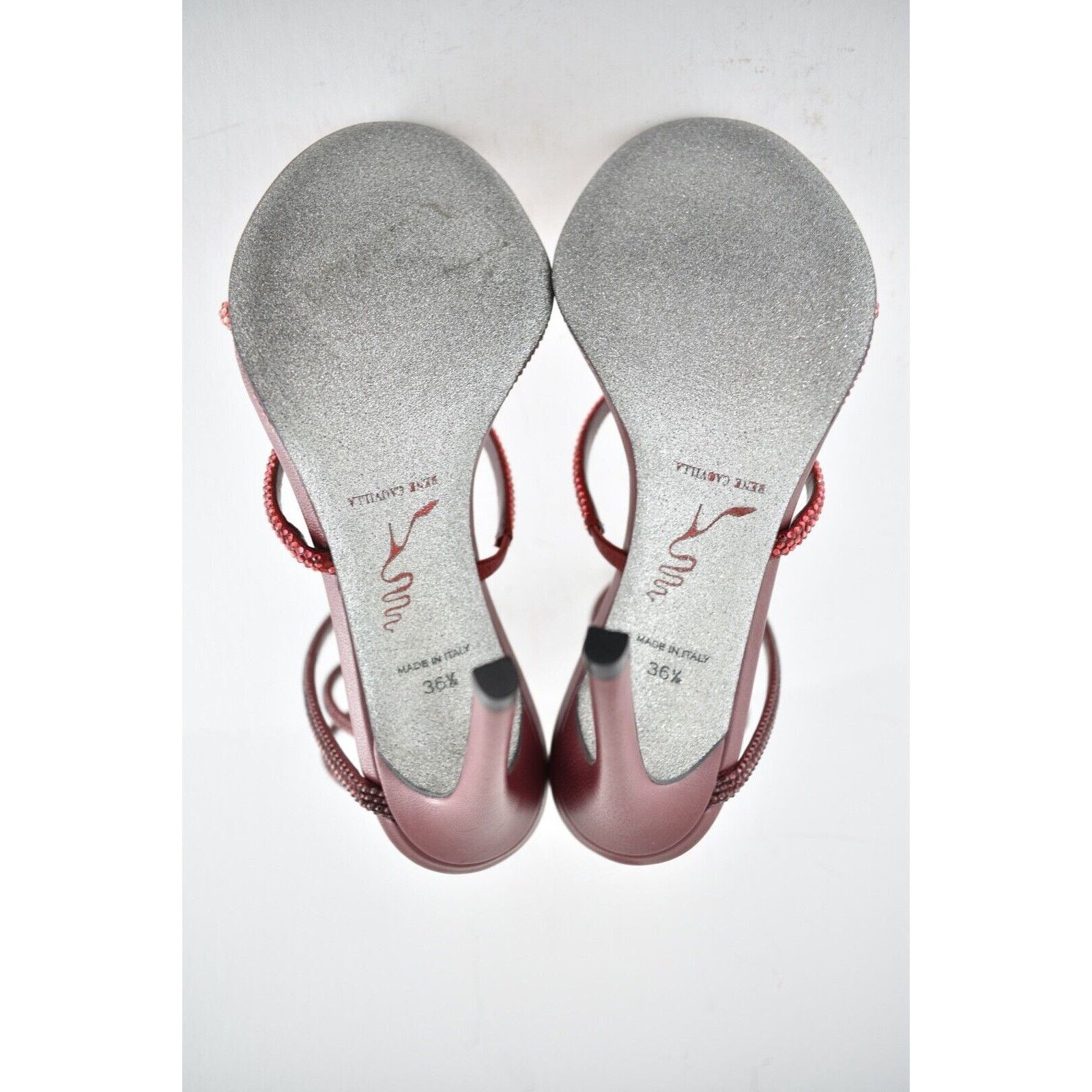 Rene Caovilla Cleo Bordeaux Strappy Ankle Wrap Sandal Heel Pump 36.5 Size US 6.5 / IT 36.5 - 12 Thumbnail