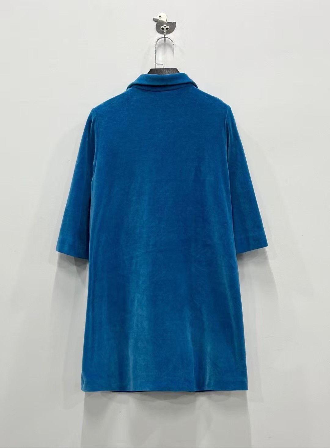 Gucci blue embroidered double G velvet dress