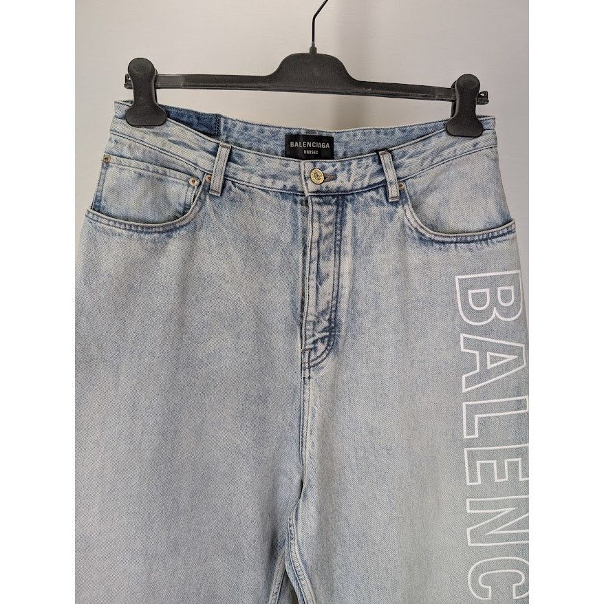 Balenciaga o1rshd1 Organic Japanese Twill Baggy Pants in Dirty Blue Size US 32 / EU 48 - 3 Thumbnail