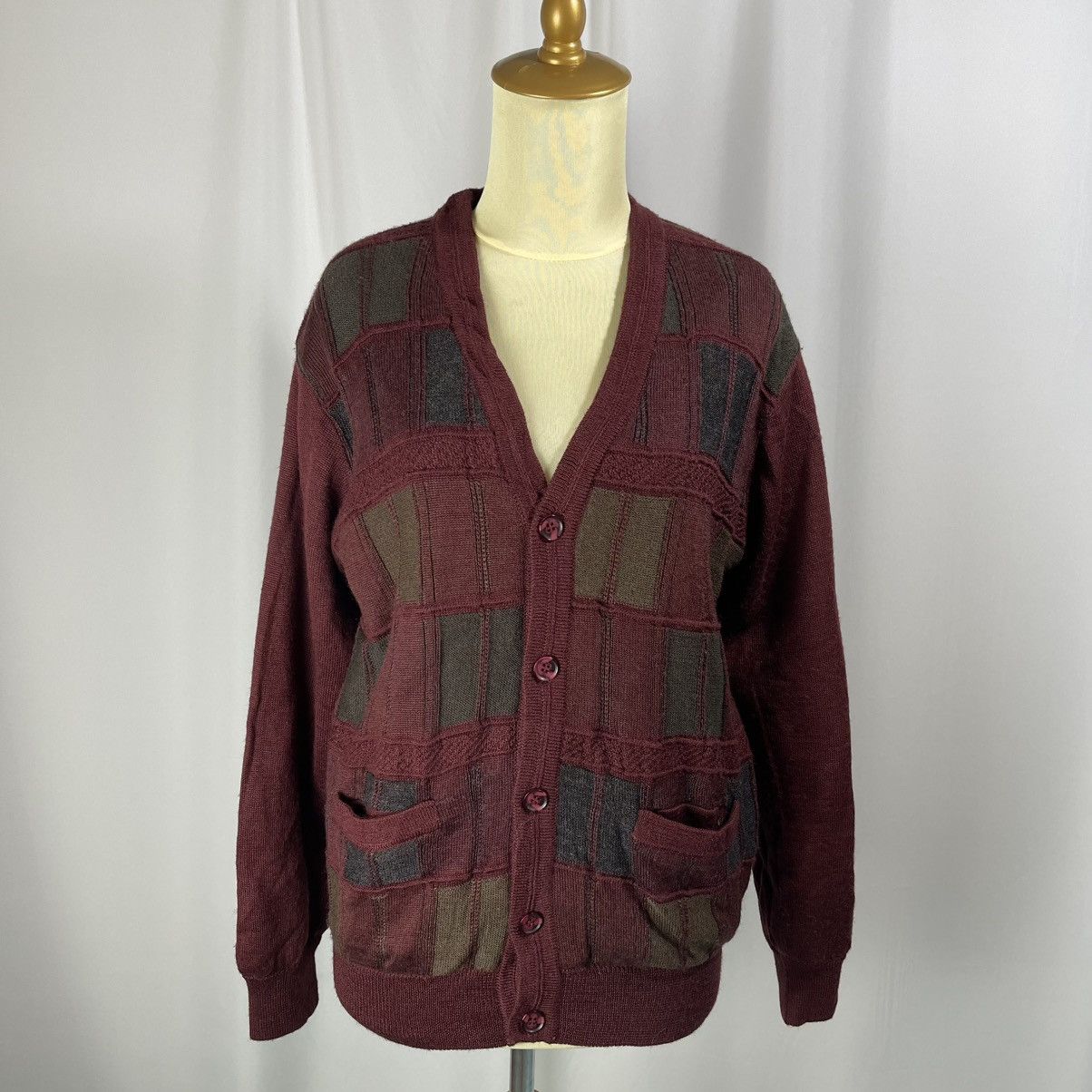 Lindbergh Lindbergh Vintage Burgundy Cardigan Size US M / EU 48-50 / 2 - 3 Thumbnail
