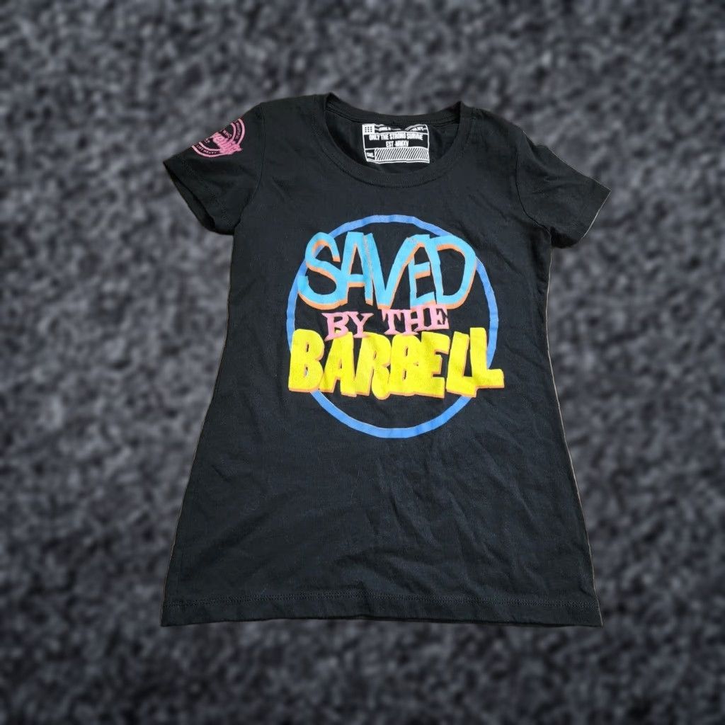 Vintage Womens Girls Who Powerlift Saved By The Barbell Parody Black T Shirt Small Size S / US 4 / IT 40 - 1 Thumbnail