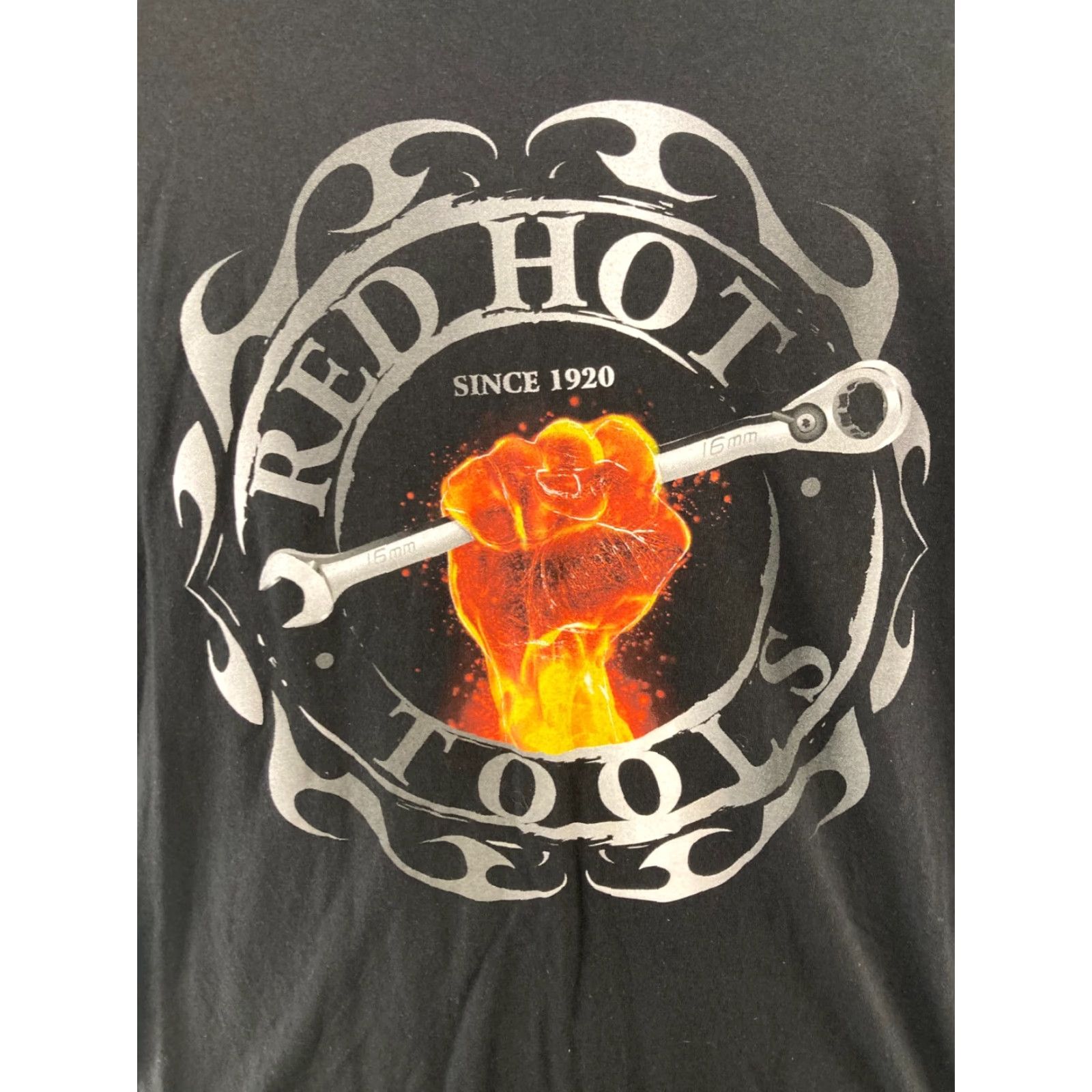 Hanes Hanes Heavyweight Shirt Mens Adult Medium Black Snap On Tools Flames Wrench Graphic Print Size US M / EU 48-50 / 2 - 2 Thumbnail