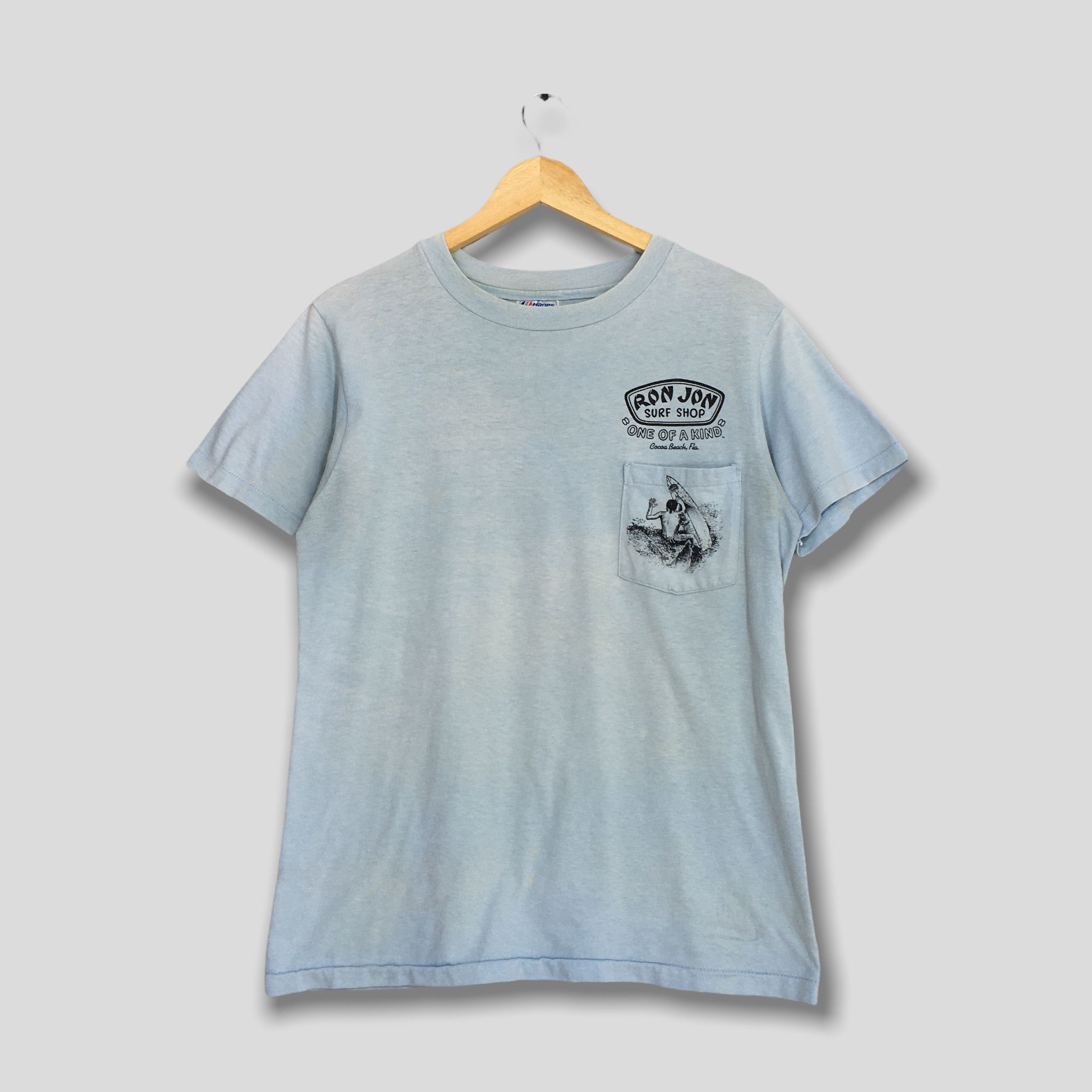 Hanes × Ron Jon Surf Shop Vintage 1980s Ron Jon Surf Shop Surfing Tshirt Medium Size US M / EU 48-50 / 2 - 2 Thumbnail