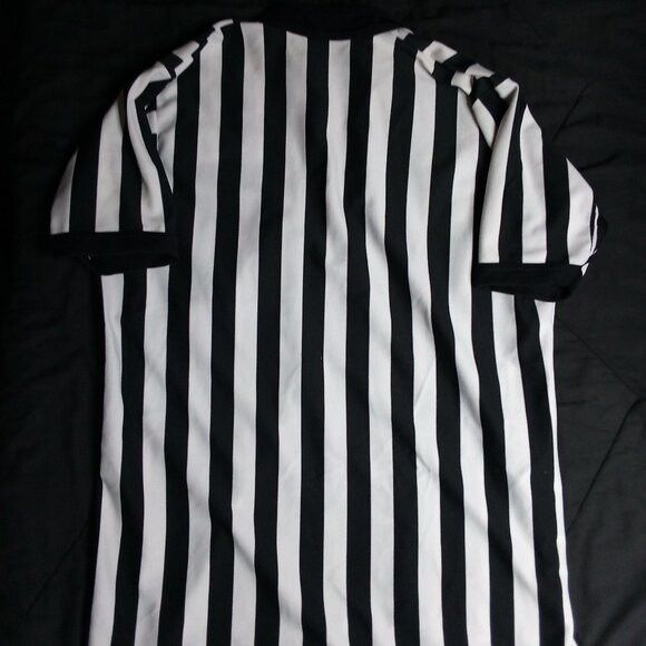 Other Vintage Mod Stripe Polyester Referee Polo Shirt Size US XL / EU 56 / 4 - 4 Thumbnail