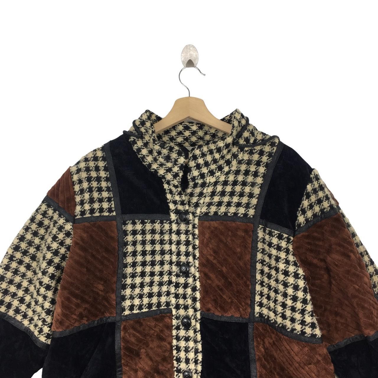 Japanese Brand Vtg 80’ JAPANESE DESIGNER PATCHWORK Heavy Coat Jacket Size M / US 6-8 / IT 42-44 - 2 Thumbnail