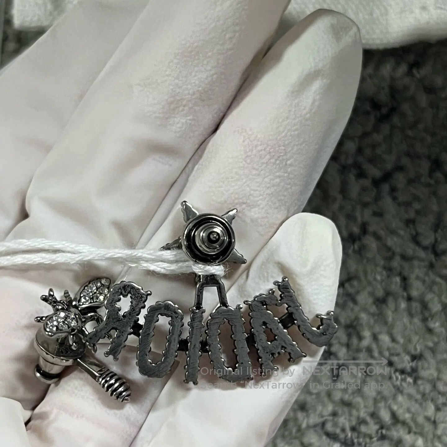 Dior Dior Silver palladium-plated clip earrings| Size ONE SIZE - 4 Thumbnail