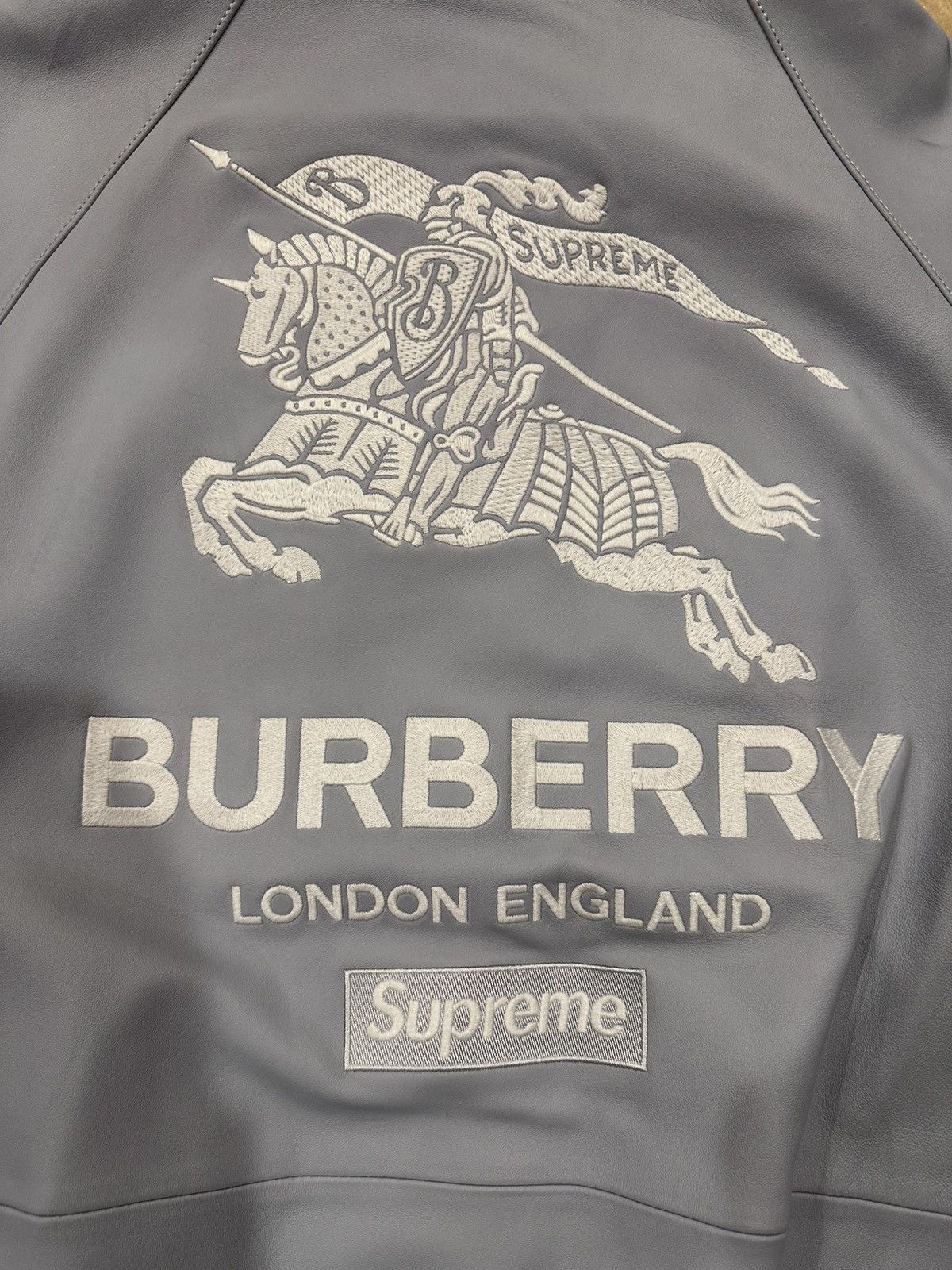 Burberry × Supreme Supreme Burberry Pastel Blue Embroidered Leather Zip Jacket Size US L / EU 52-54 / 3 - 17 Thumbnail