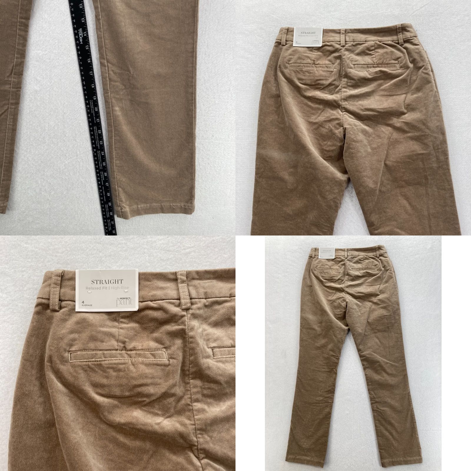 Vintage Christopher & Banks Women's 4 Slim Fit Straight Leg Pants Brown Stretch Fabric Cotton Blend Spandex Casual Chino 28 in Inseam 30 in Size 4 Womens Size 28" / US 6 / IT 42 - 8 Thumbnail
