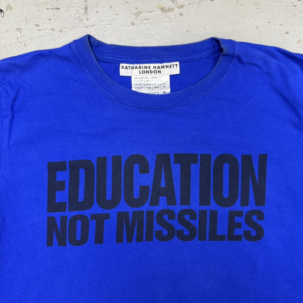 Katharine Hamnett London Rare Vintage Katharine Hamnett "Education Not Missiles" Tee Size US M / EU 48-50 / 2 - 4 Thumbnail