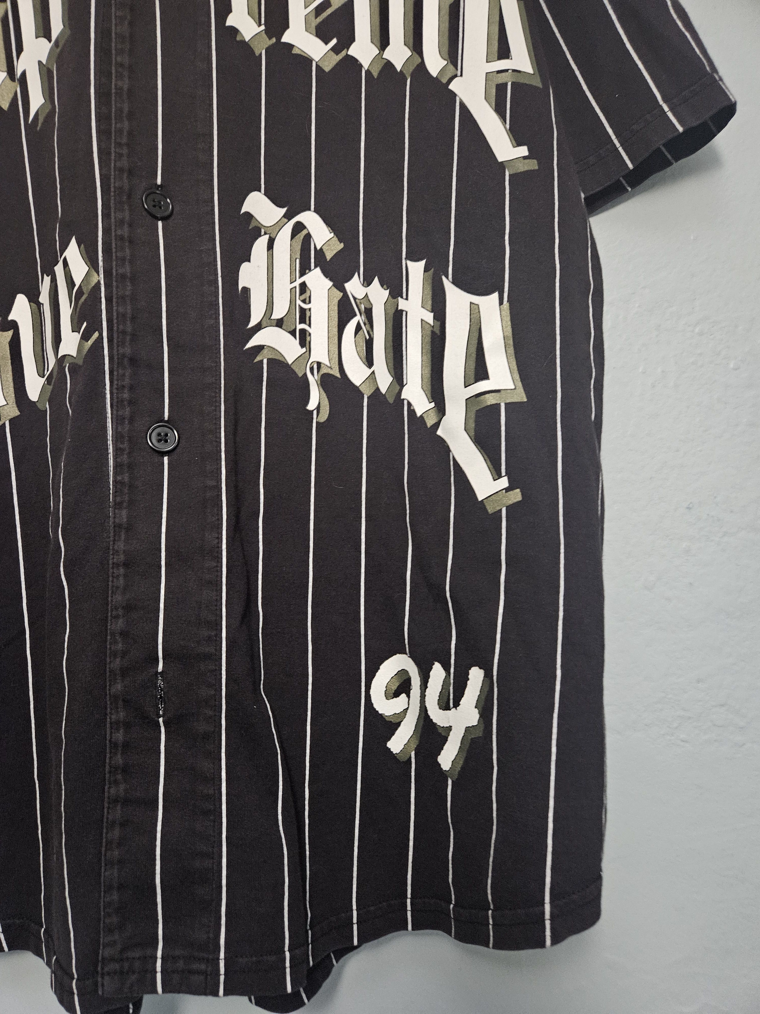 Supreme Love Hate 94 Pinstripe Button Up Jersey Size US M / EU 48-50 / 2 - 3 Thumbnail