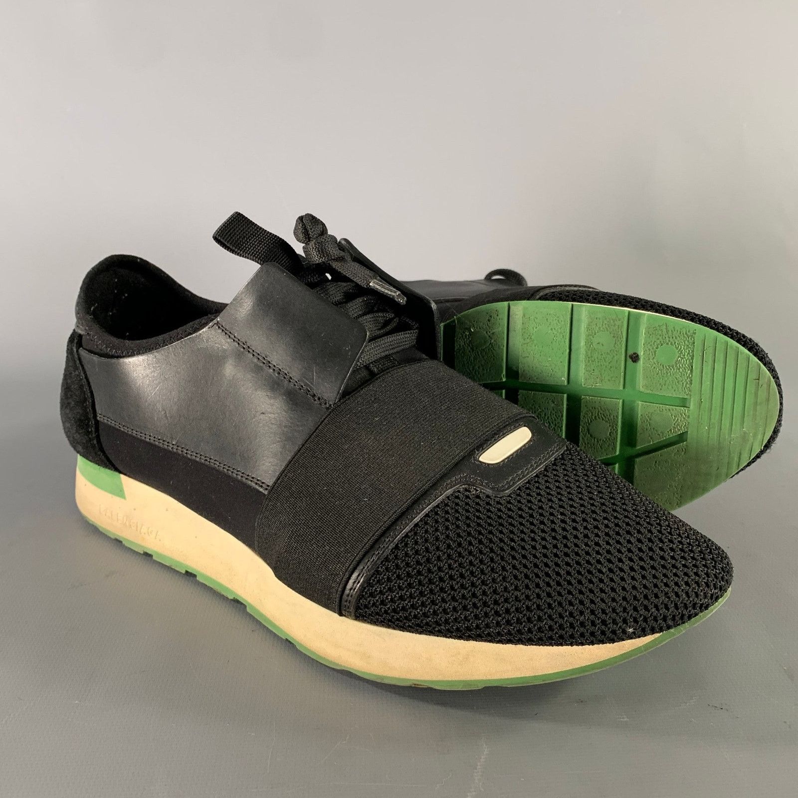 Balenciaga BALENCIAGA Size 9 Black Green Mixed Patterns Runner Sneakers Size US 9 / EU 42 - 5 Thumbnail